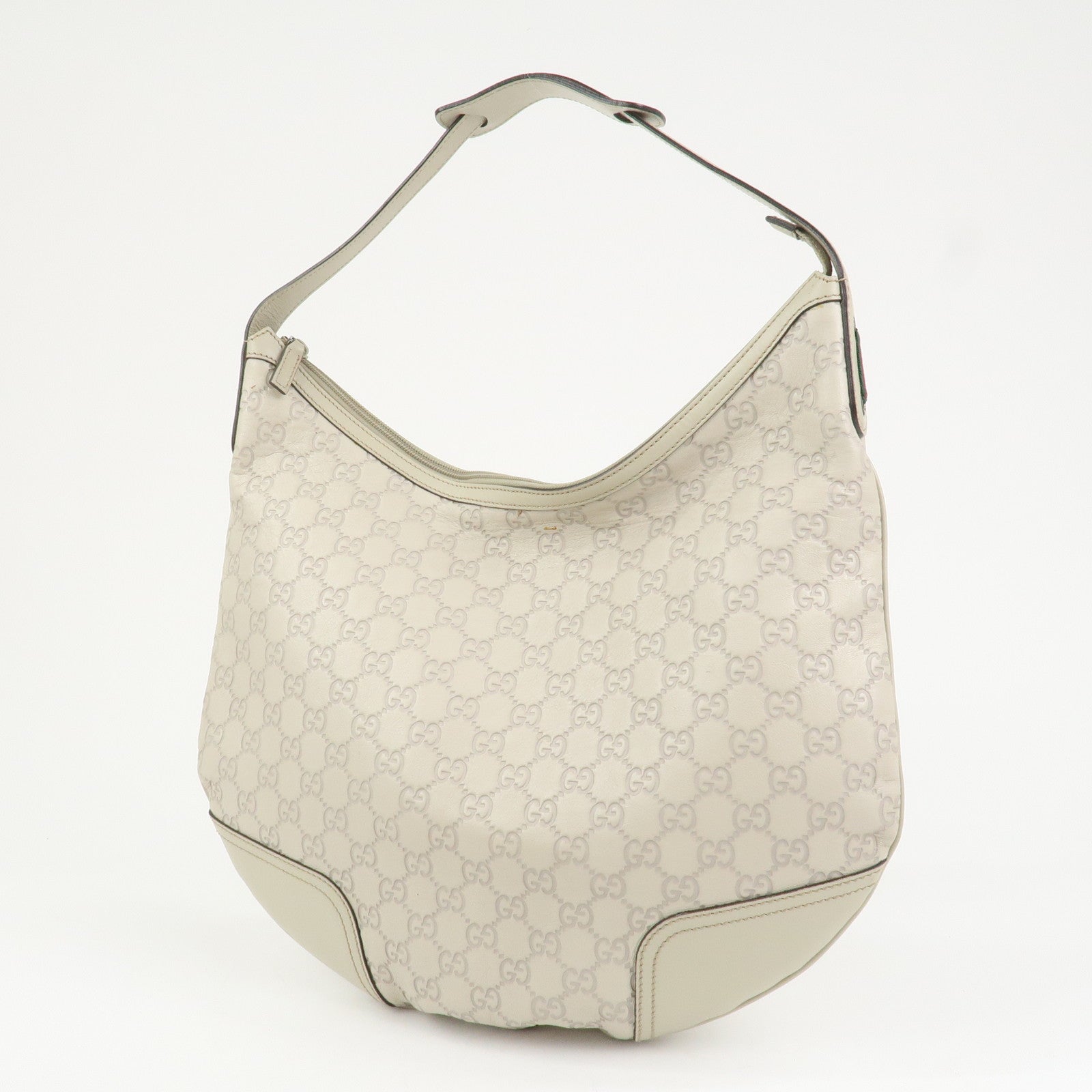 GUCCI Sherry Guccissima Leather Shoulder Bag Ivory 293596