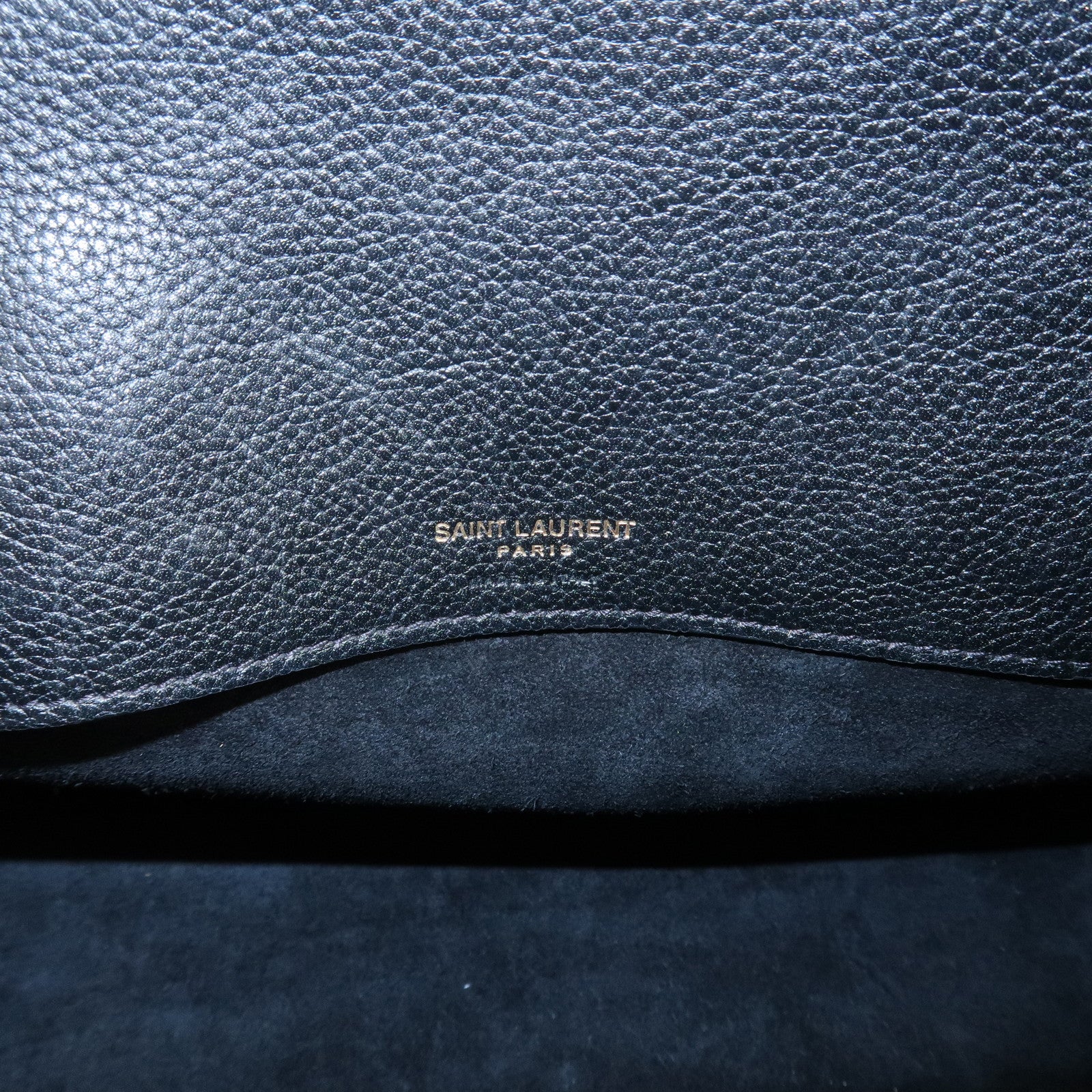 SAINT LAURENT PARIS Grain Calf Leather 2Way Bag Black 717447