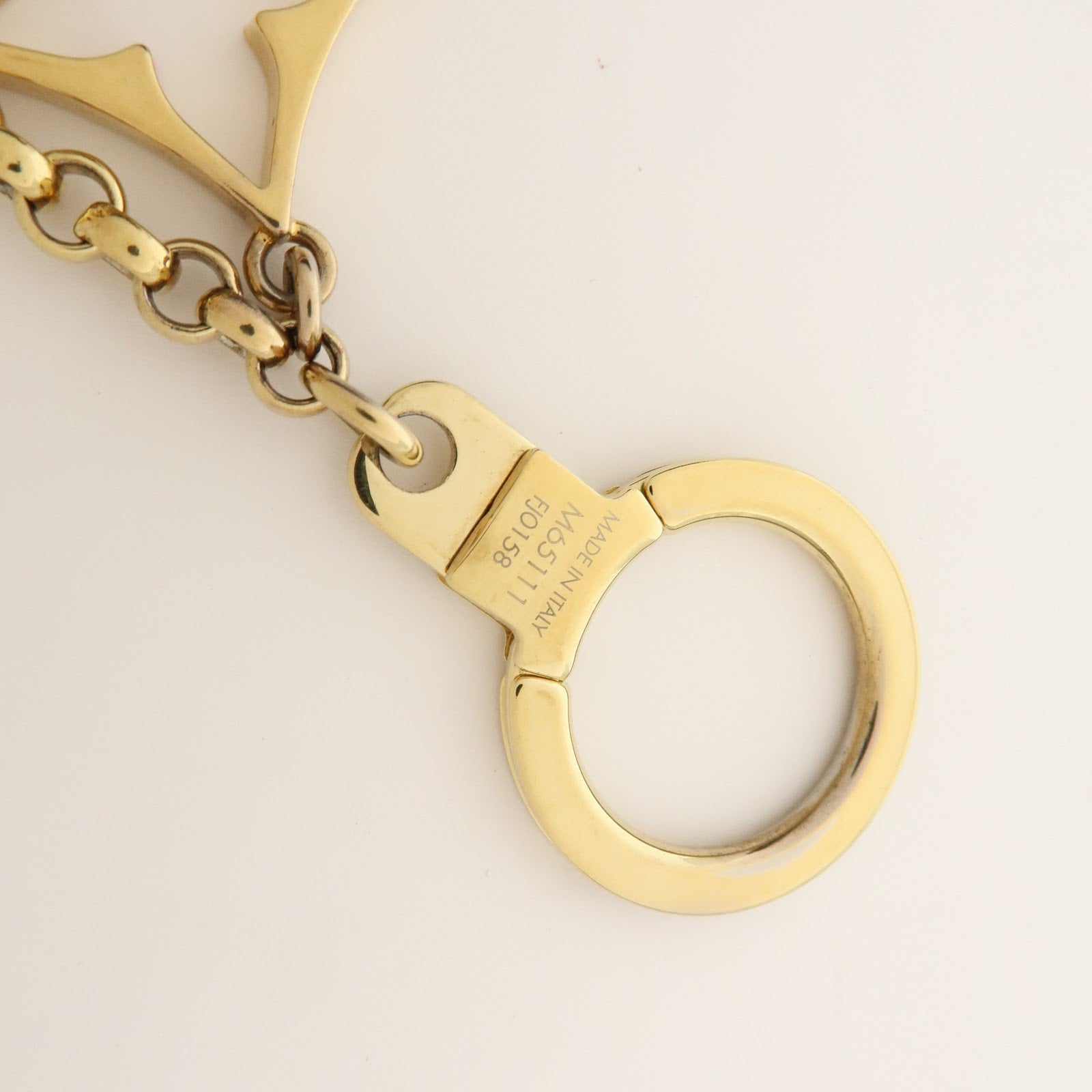 Louis Vuitton Fleur de Monogram Bag Charm Key Chain Gold M65111