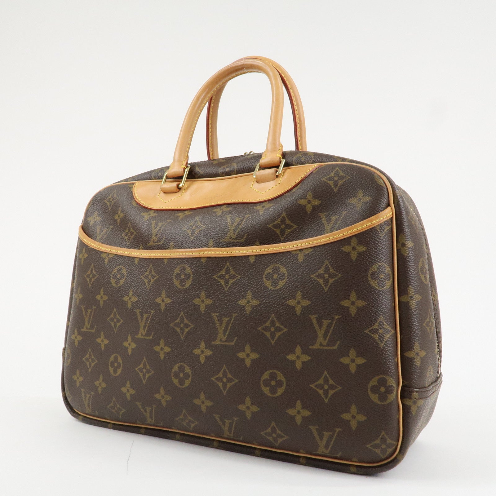 Louis Vuitton Leather Canvas Monogram Deauville Hand Bag M47270 Used