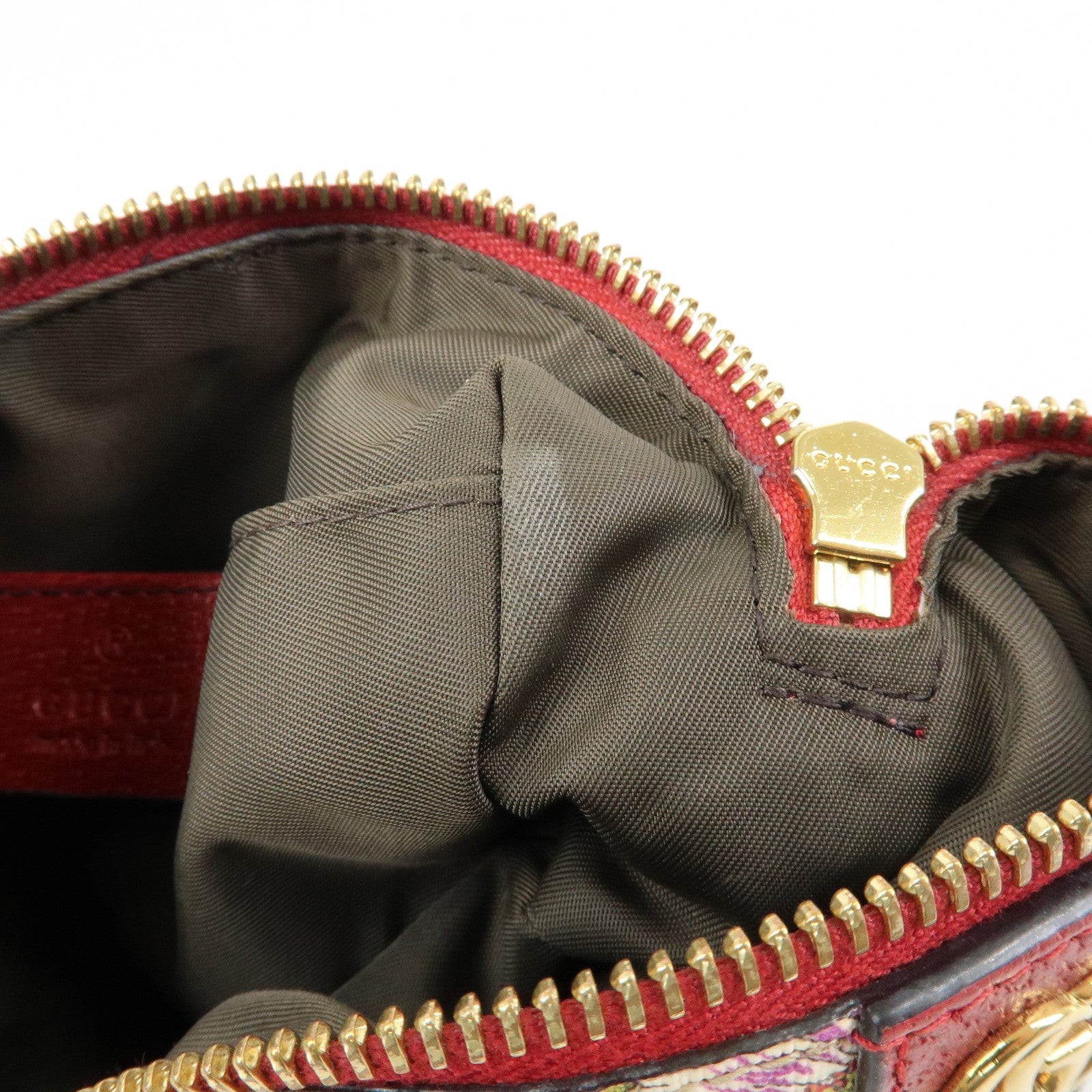 GUCCI GG Marmont Flora GG Supreme Cosmetic Pouch Beige Red 548394