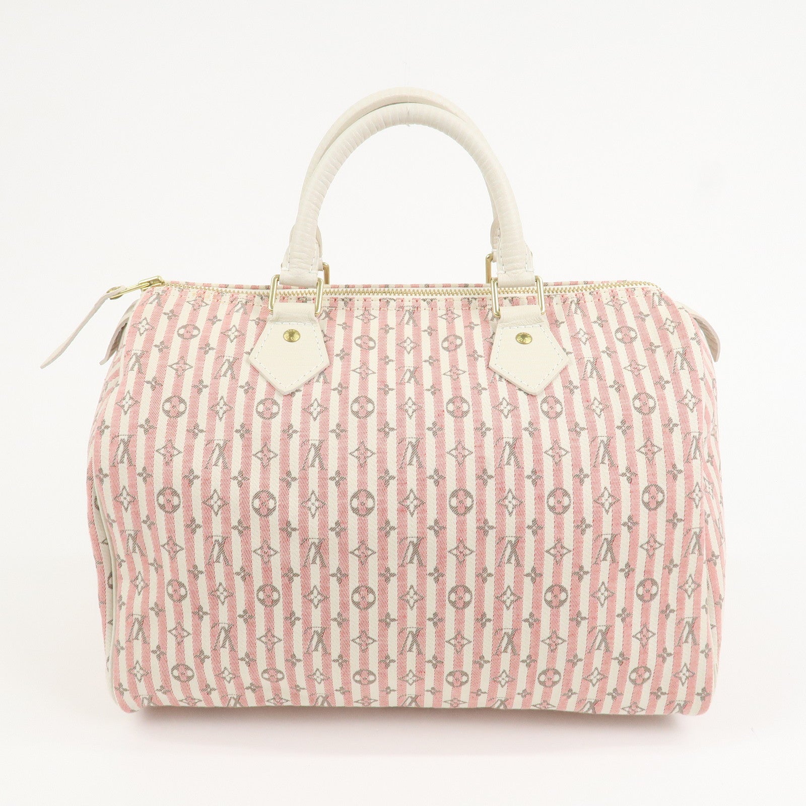 Louis Vuitton Monogram Mini Lin Speedy 30 Boston Bag Rouge M95501