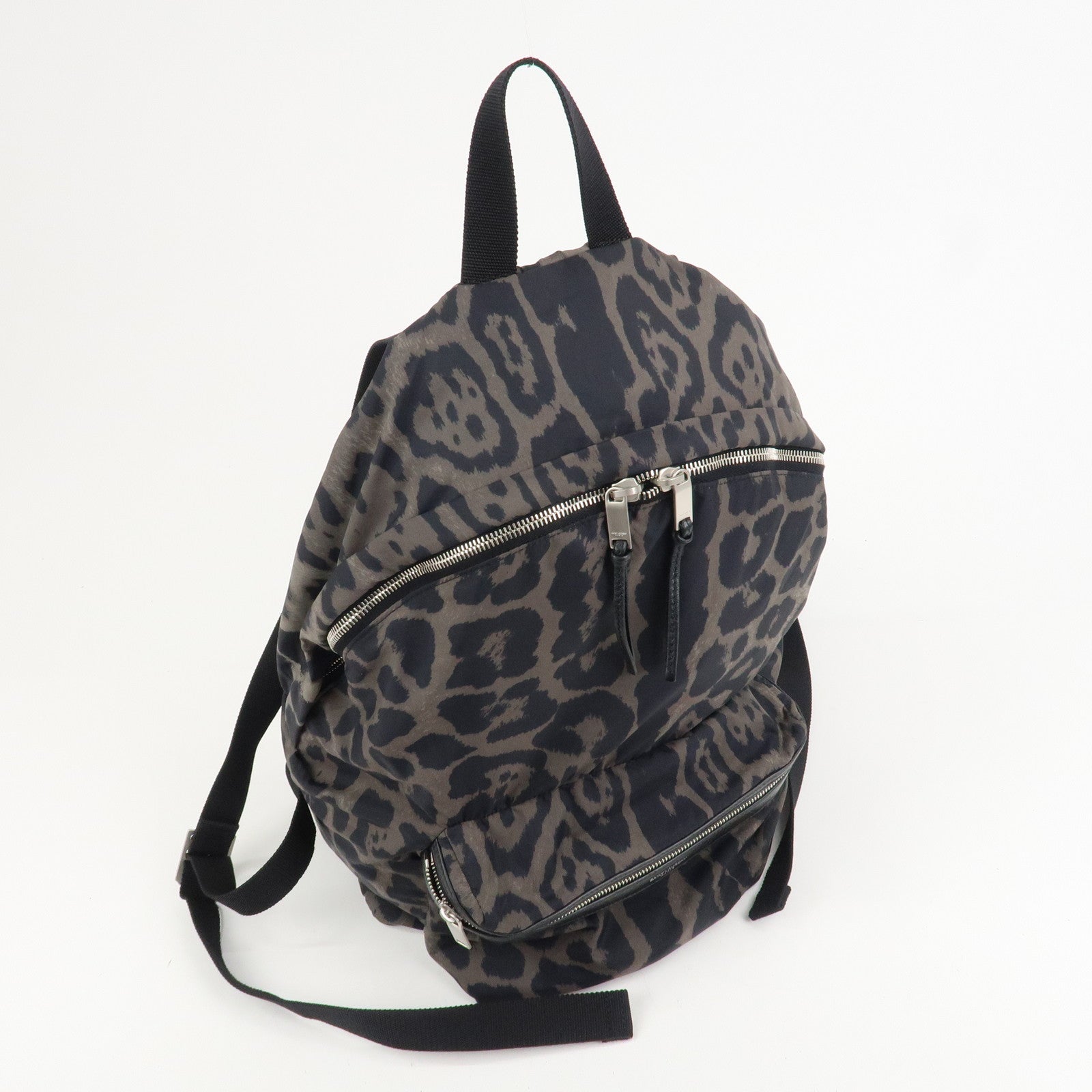 SAINT LAURENT PARIS Nylon Leather Foldable Backpack Bodybag Black 524974