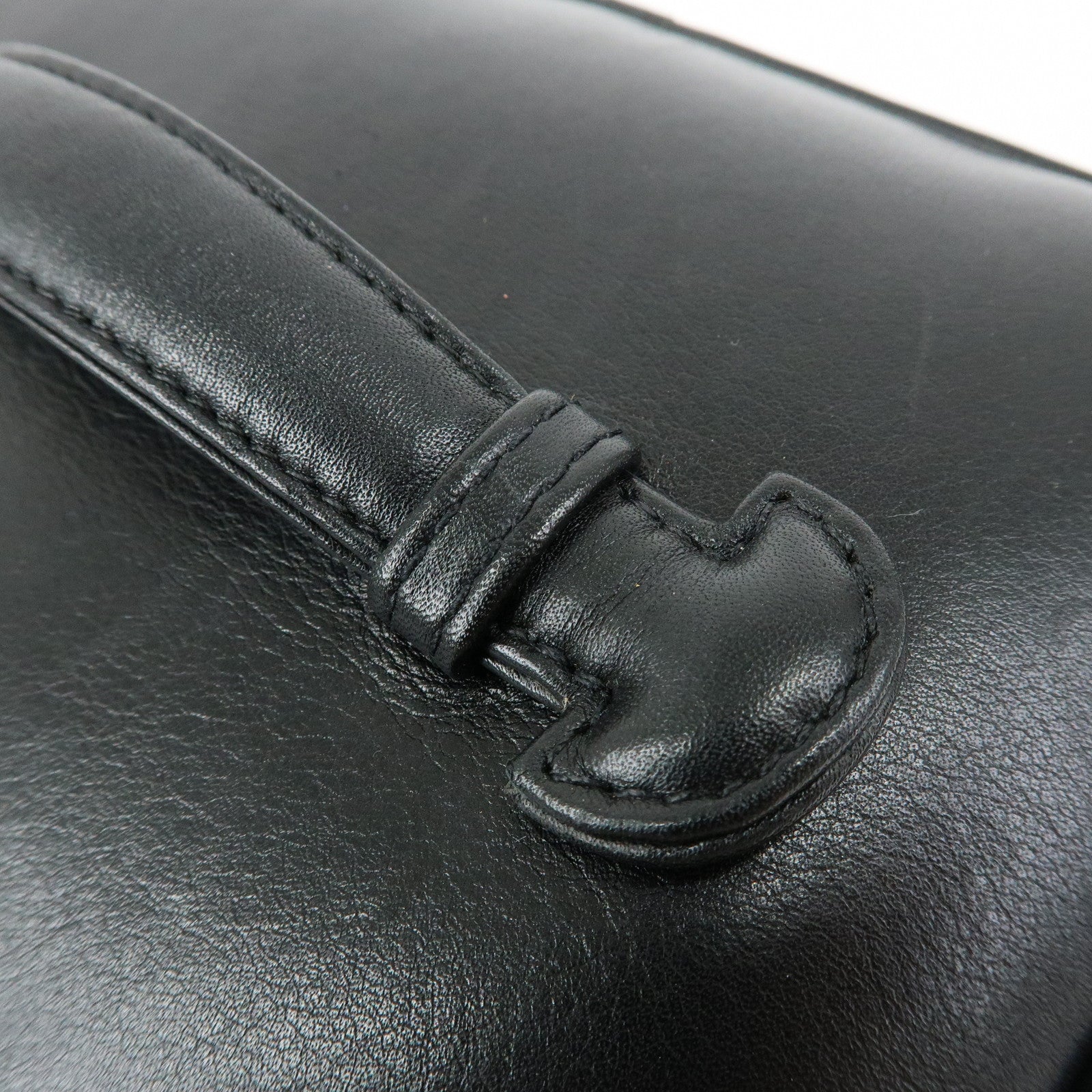 CHANEL Bicolore Lamb Skin Vanity Bag Cosmetic Pouch Black A01618