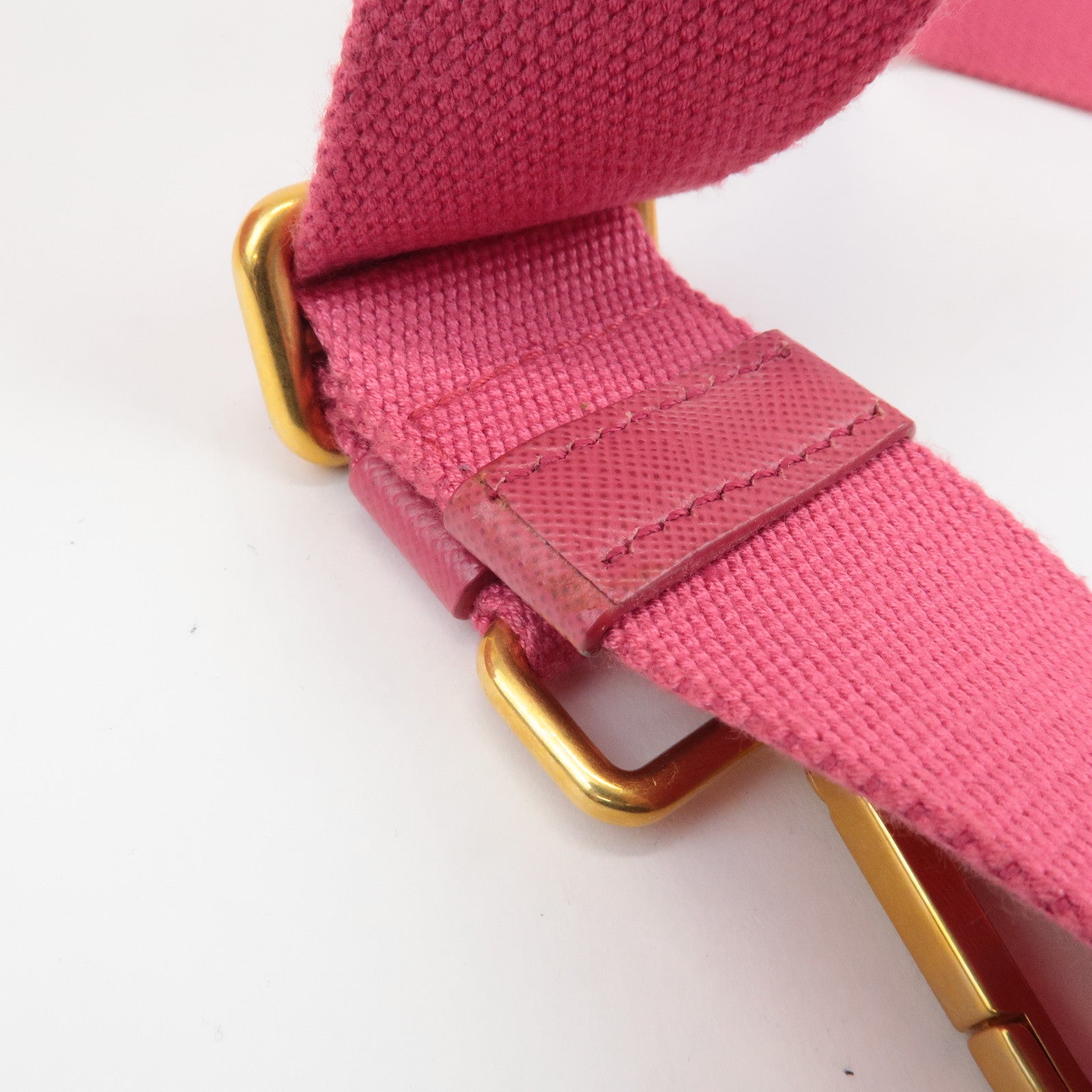 PRADA Canapa Mini Canvas 2Way Hand Bag Shoulder Bag Pink 1BG439 Used