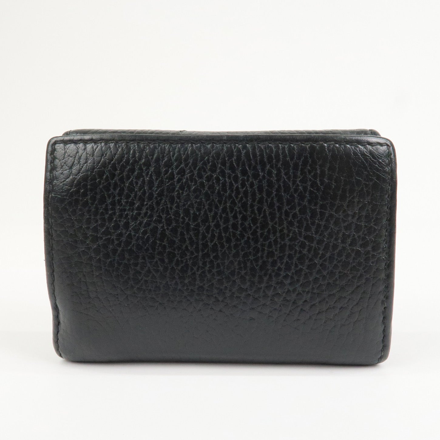 GUCCI GG Marmont Leather Small Tri-fold Compact Wallet Black 644407