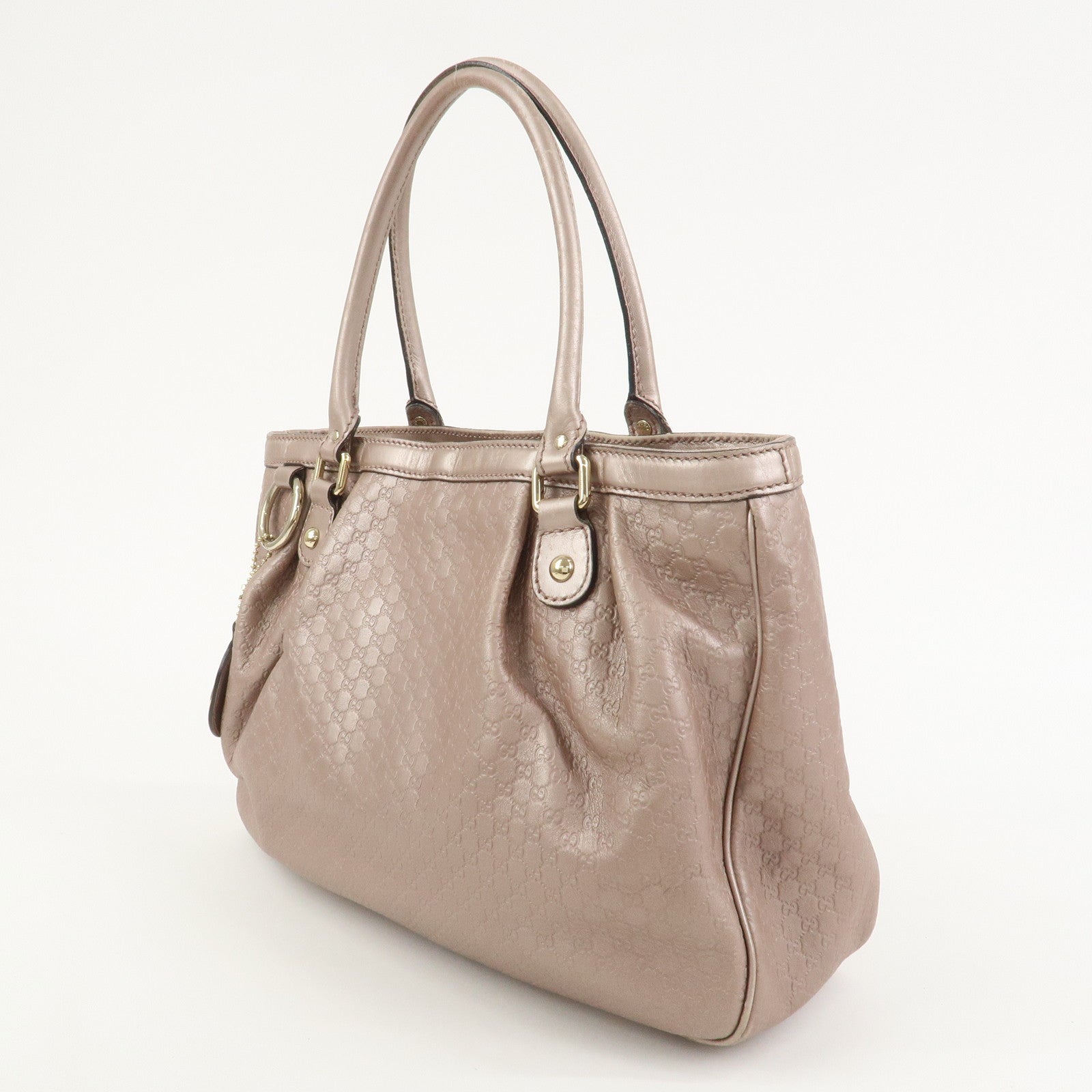 GUCCI Micro Guccissima Leather Shoulder Bag Metallic Pink 296835