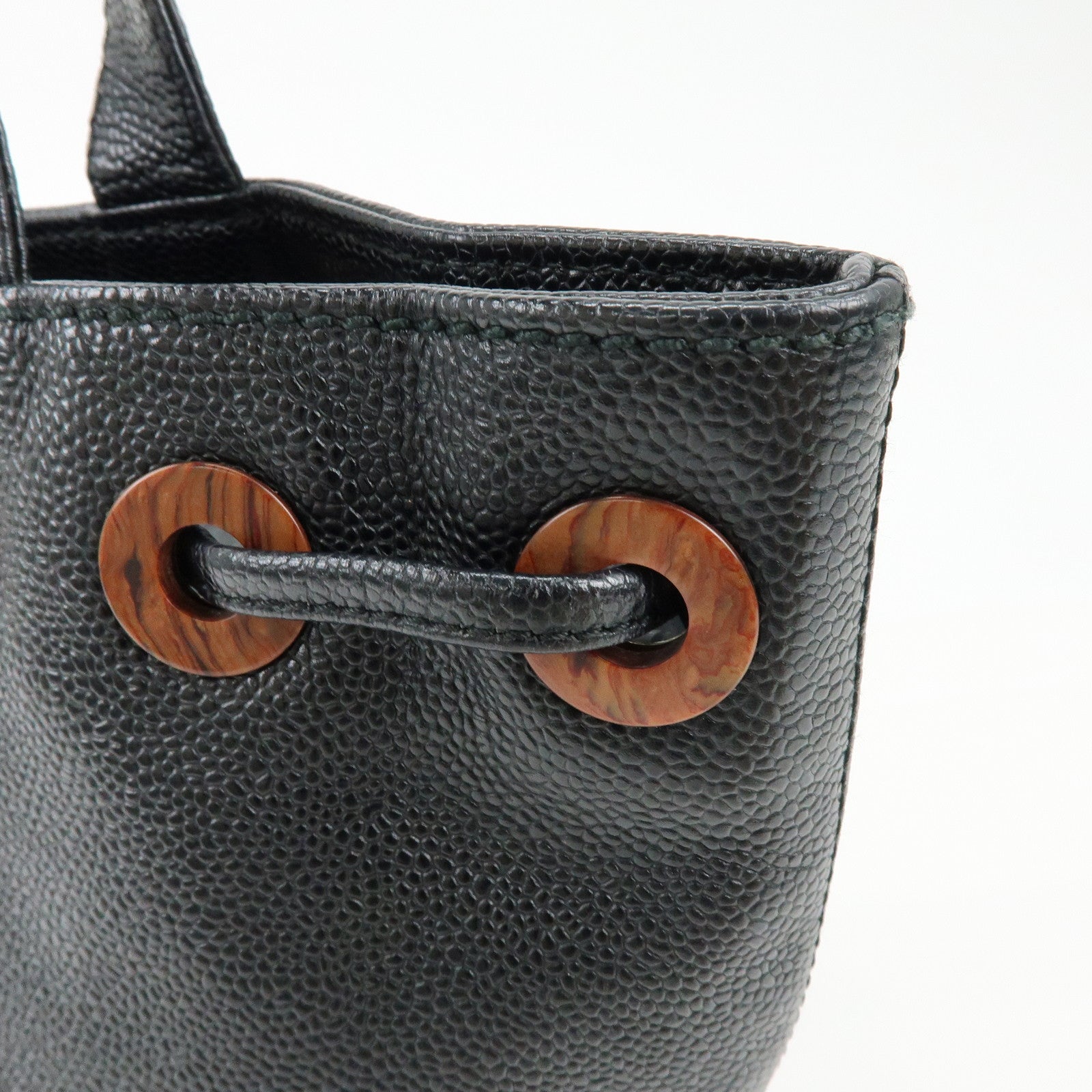 CHANEL COCO Mark Caviarskin Tote Bag Shoulder Bag Black