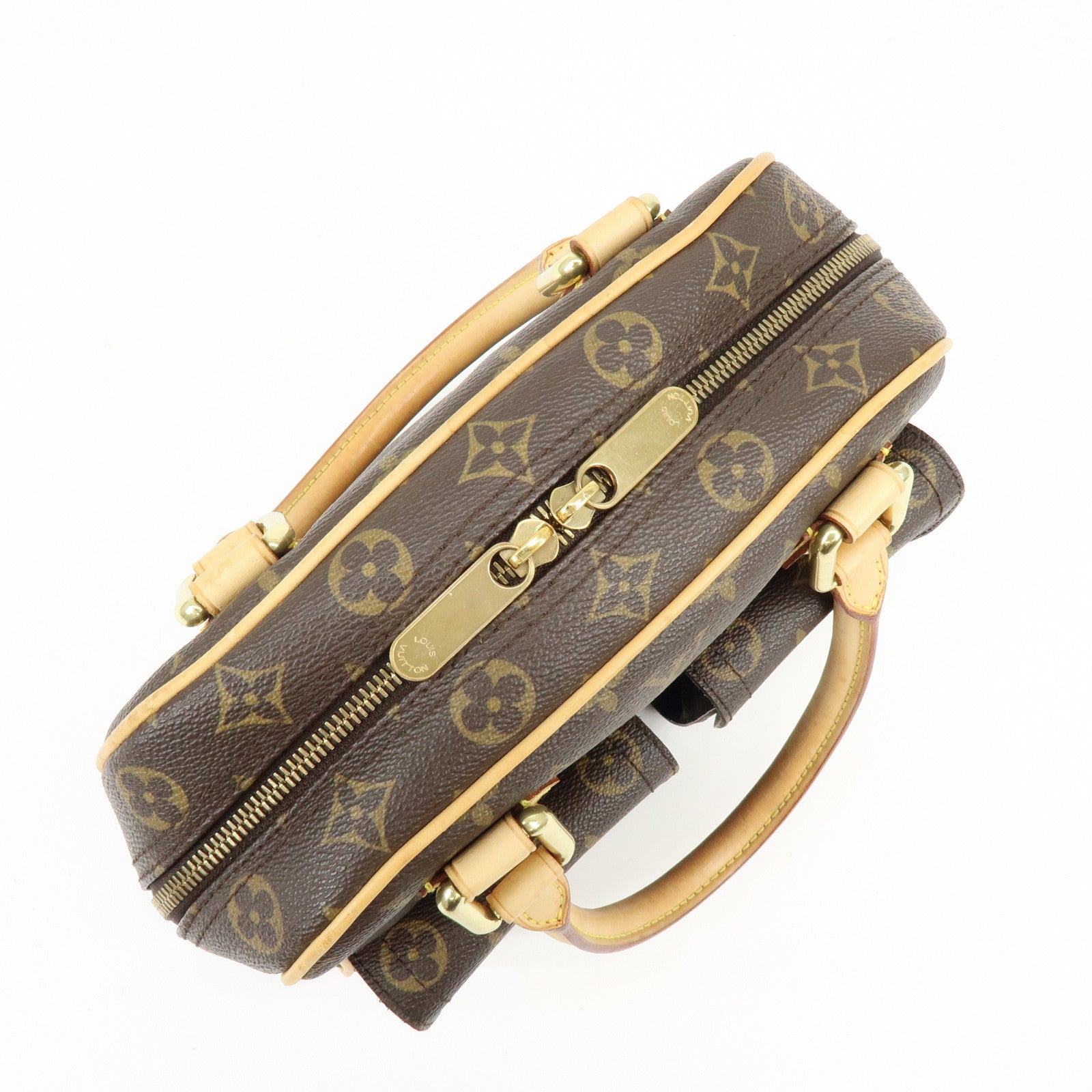Louis Vuitton Monogram Manhattan PM Hand Bag Brown M40026
