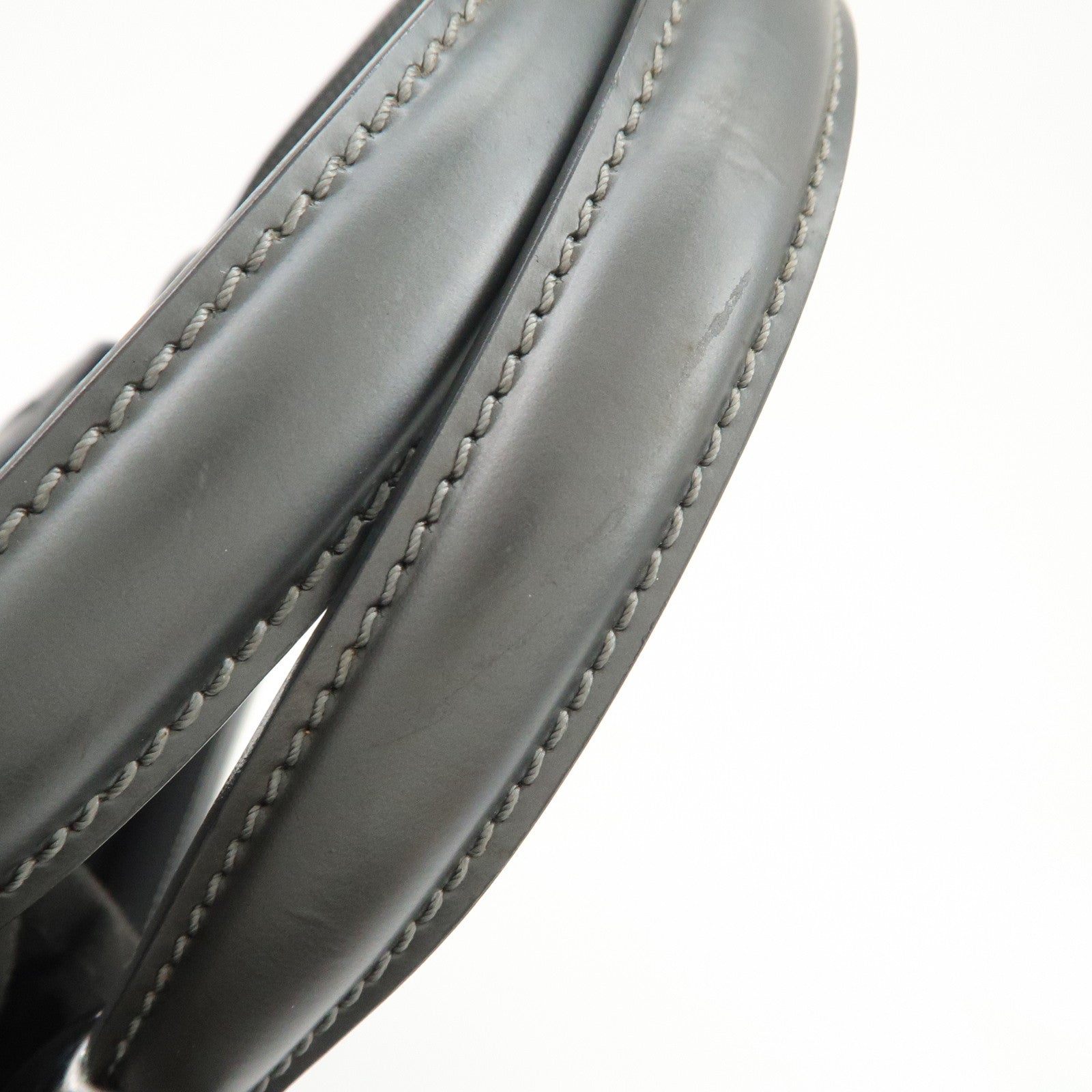 Christian Dior Maris Pearl Logo Leather Hand Bag Gray