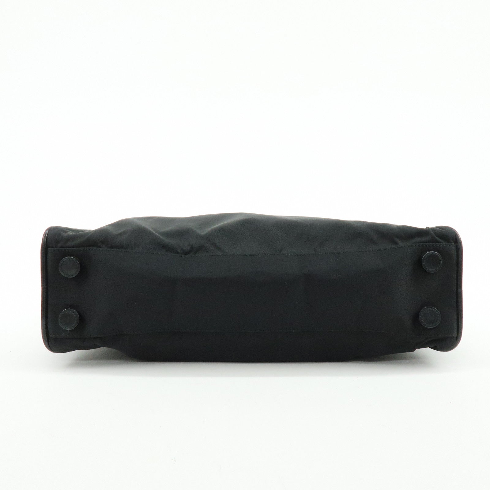 PRADA Triangle Logo Nylon Leather Shoulder Bag Tote Bag Black