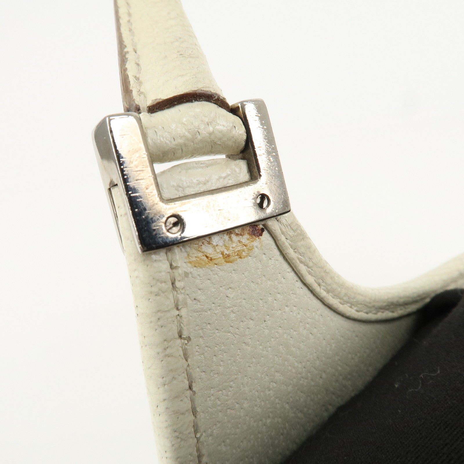 GUCCI Jackie Leather Shoulder Bag Hand Bag Ivory Silver HDW Used