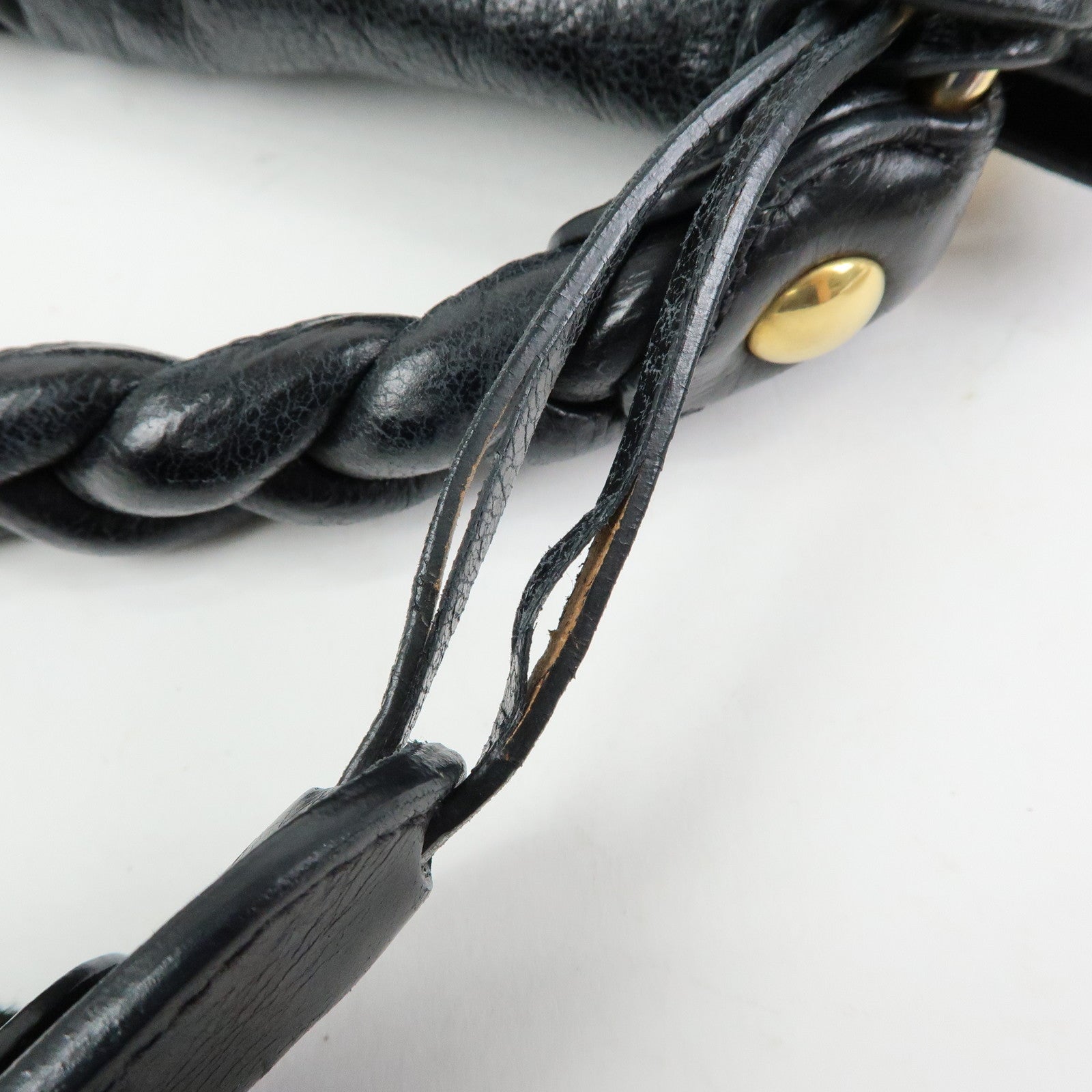 MIU MIU Matelasse Leather Hand Bag Shoulder Bag Black