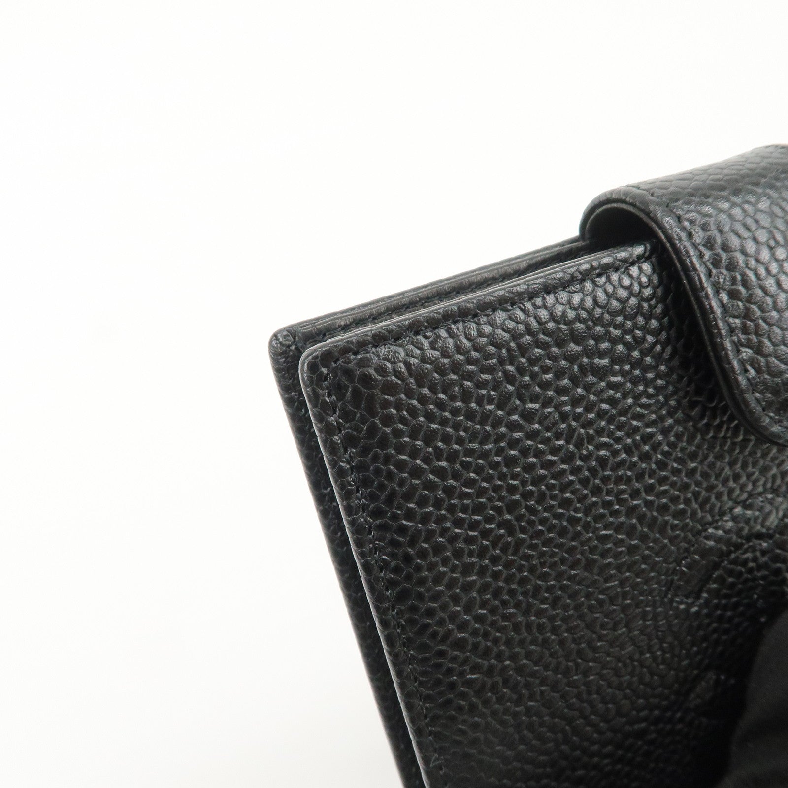 CHANEL COCO Mark Caviarskin Bi-fold Small Wallet Black A13497