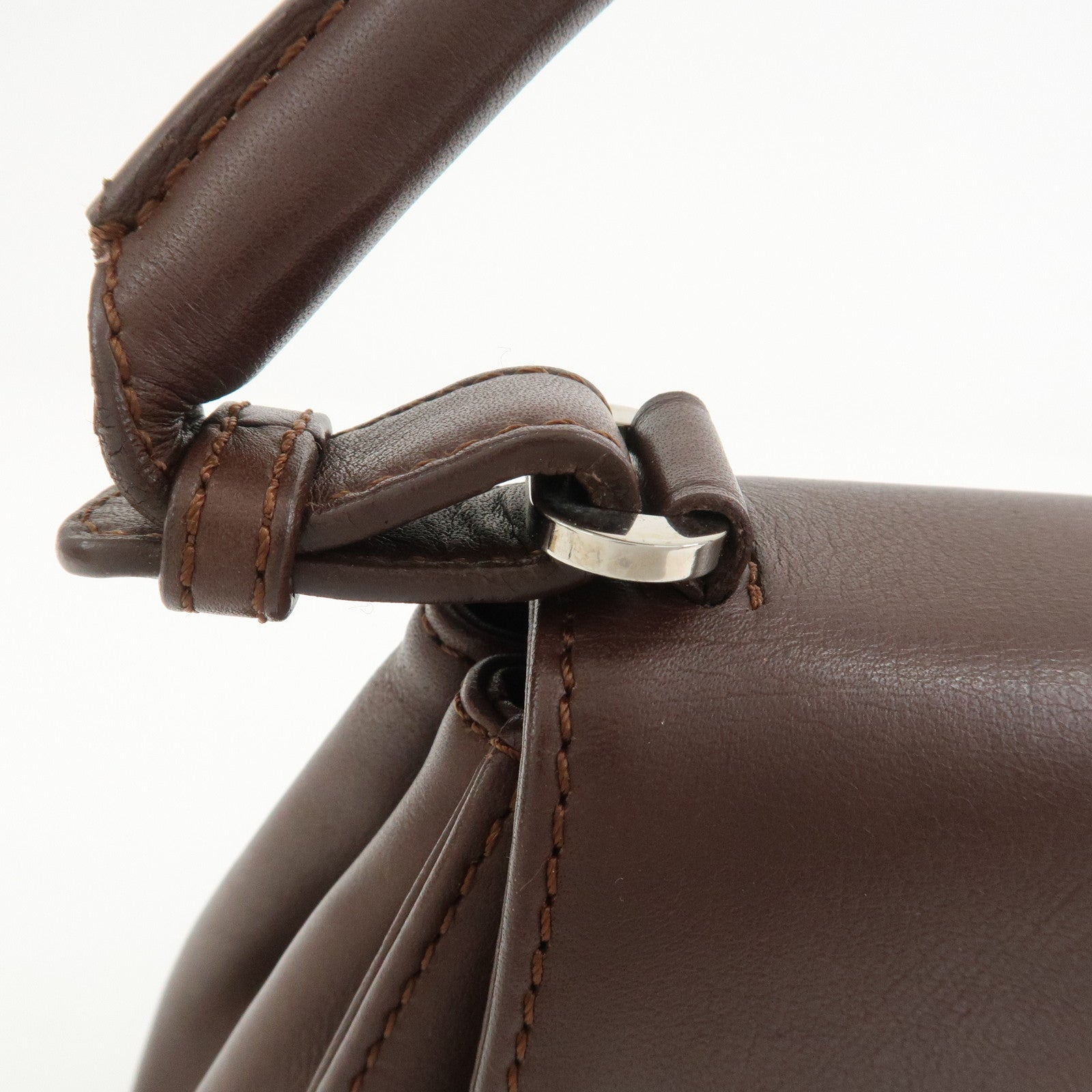 LOEWE Anagram Leather Hand Bag Shoulder Bag Brown