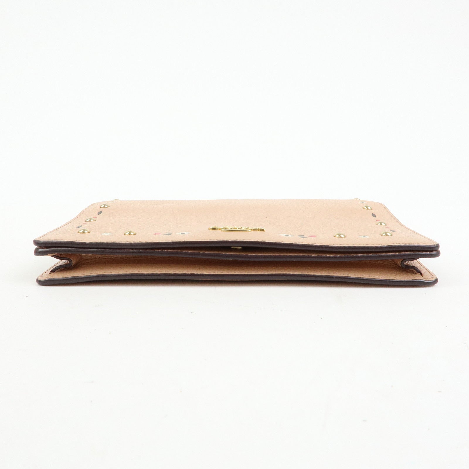 COACH Set of 2 Leather Shoulder Bag Shoulder Wallet Pink Beige