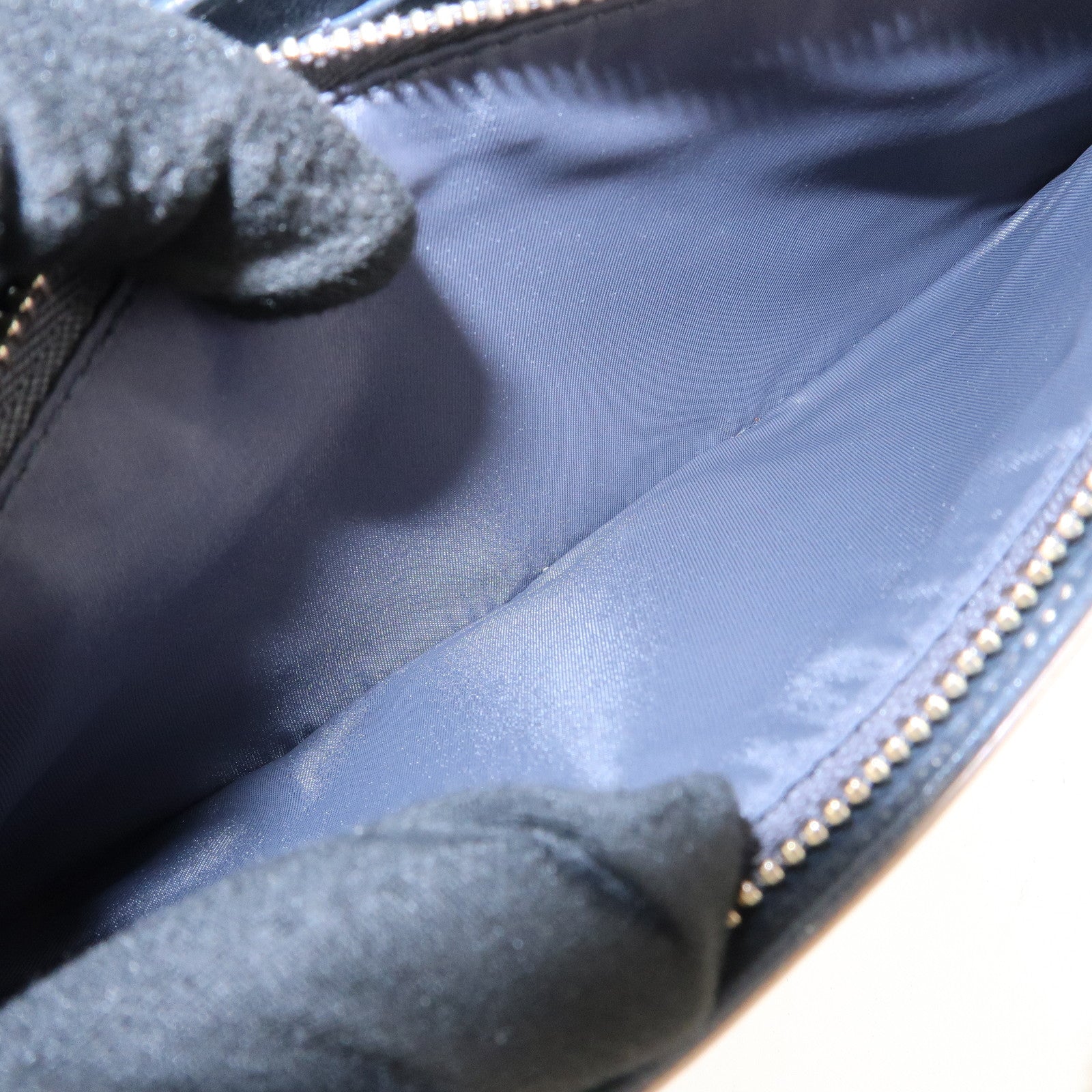 Christian Dior Patent Leather Chain Shoulder Bag Metallic Pink Used