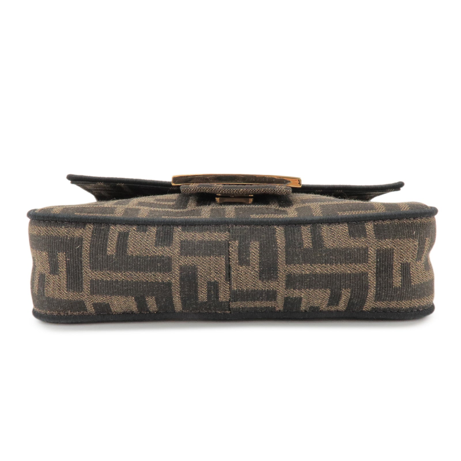 FENDI Baguette Mini Zucca Canvas 2Way Shoulder Bag Brown 8BS017