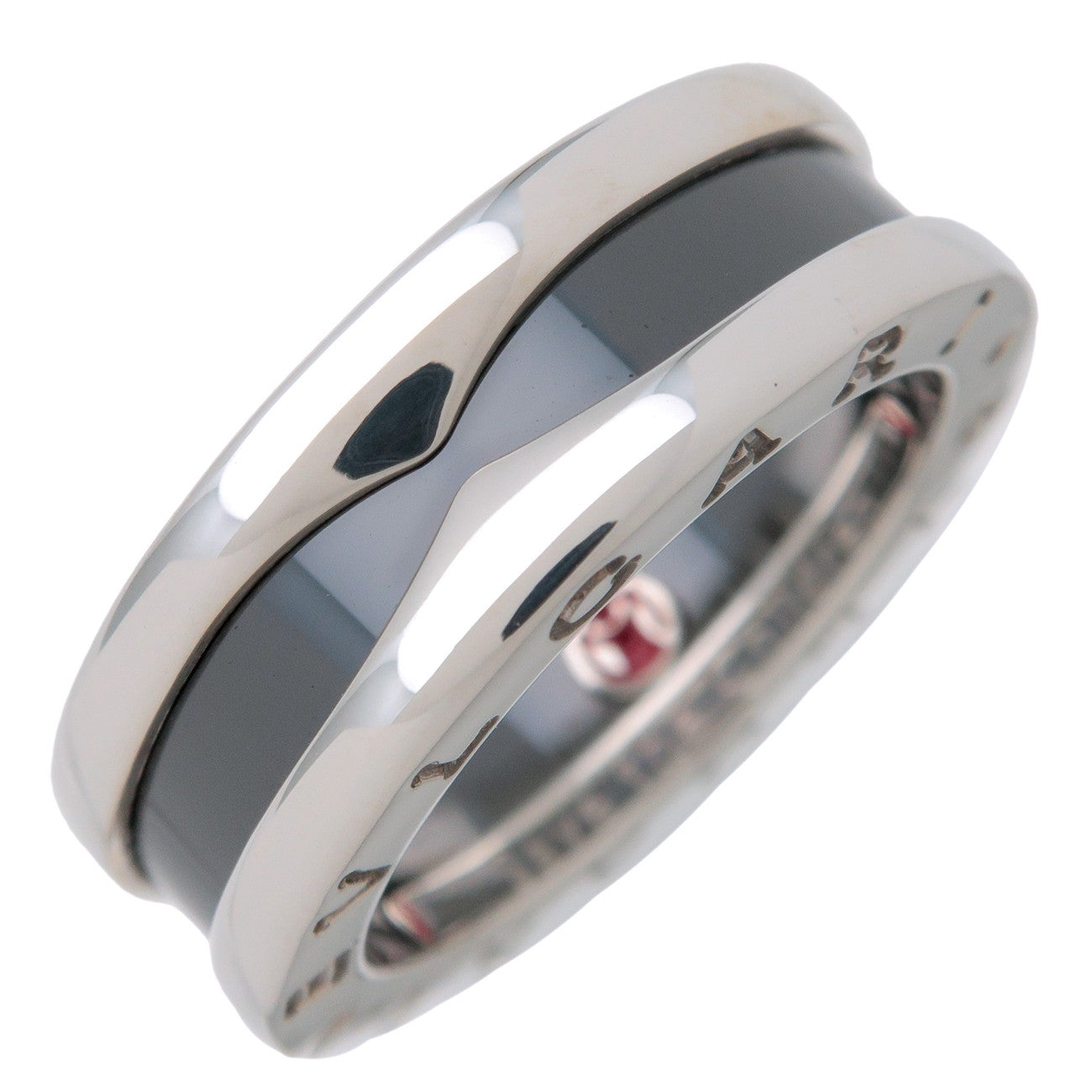 BVLGARI B-Zero1 Save the Children Ring SV925 Black Ceramic US5.5