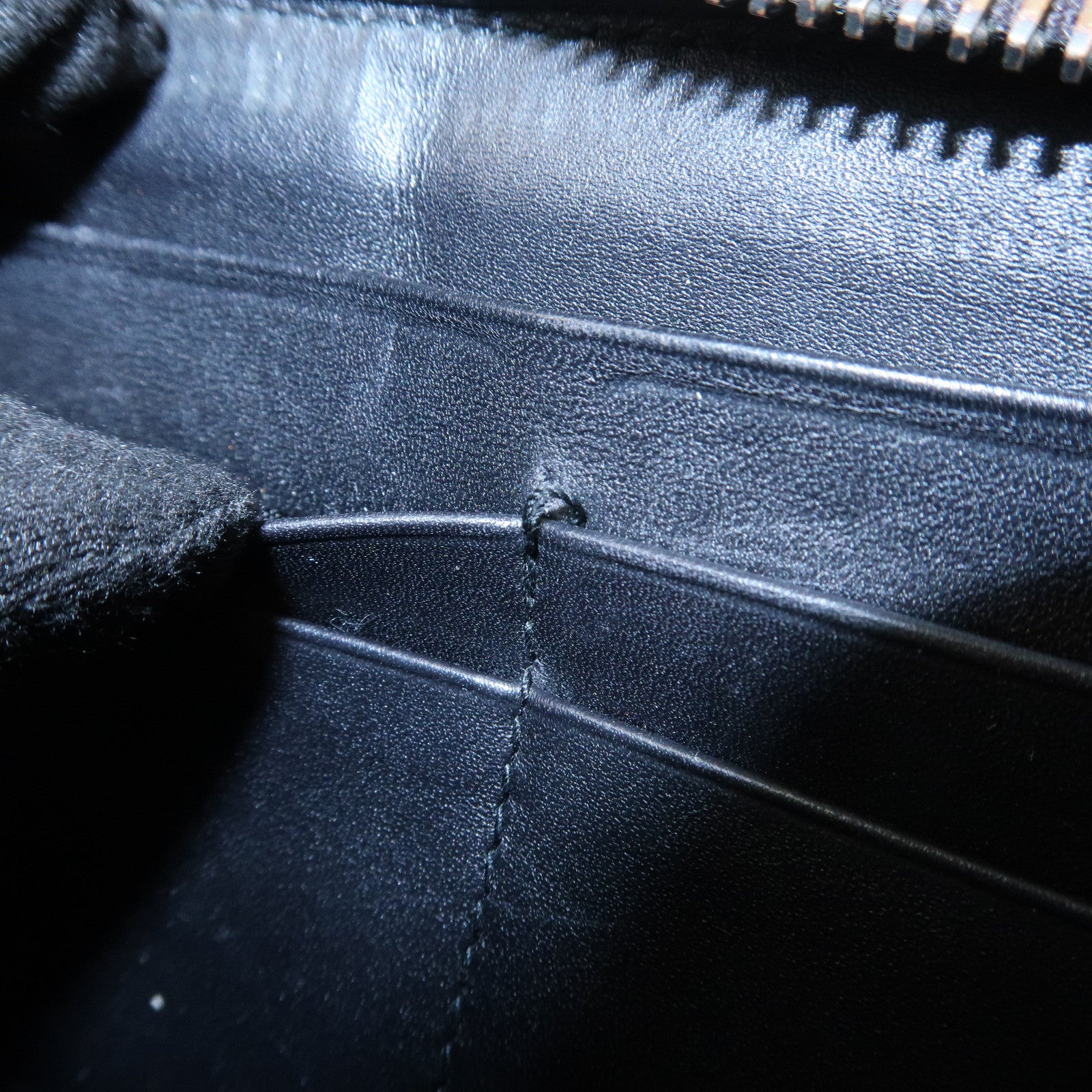 BOTTEGA VENETA Intrecciato Leather Round Zippy Wallet Black 114076 Used