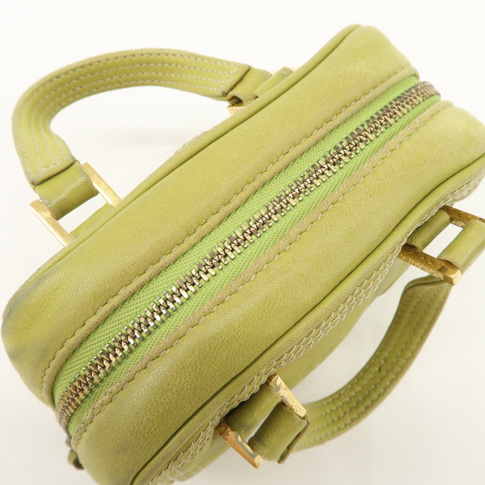 LOEWE Anagram Leather Micro Amazona 2Way Shoulder Bag Green Used