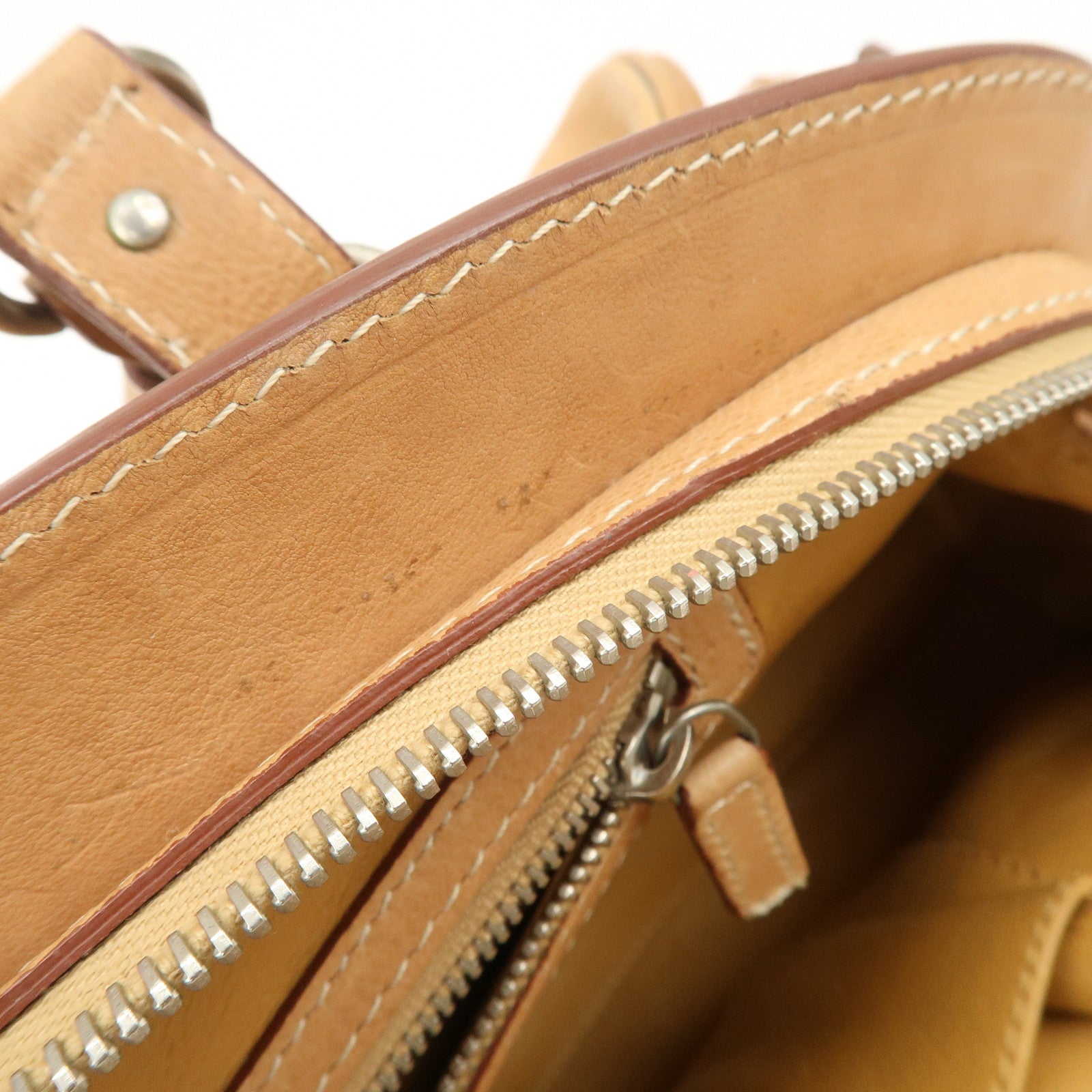 Christian Dior Logo Leather Shoulder Bag Hand Bag Brown