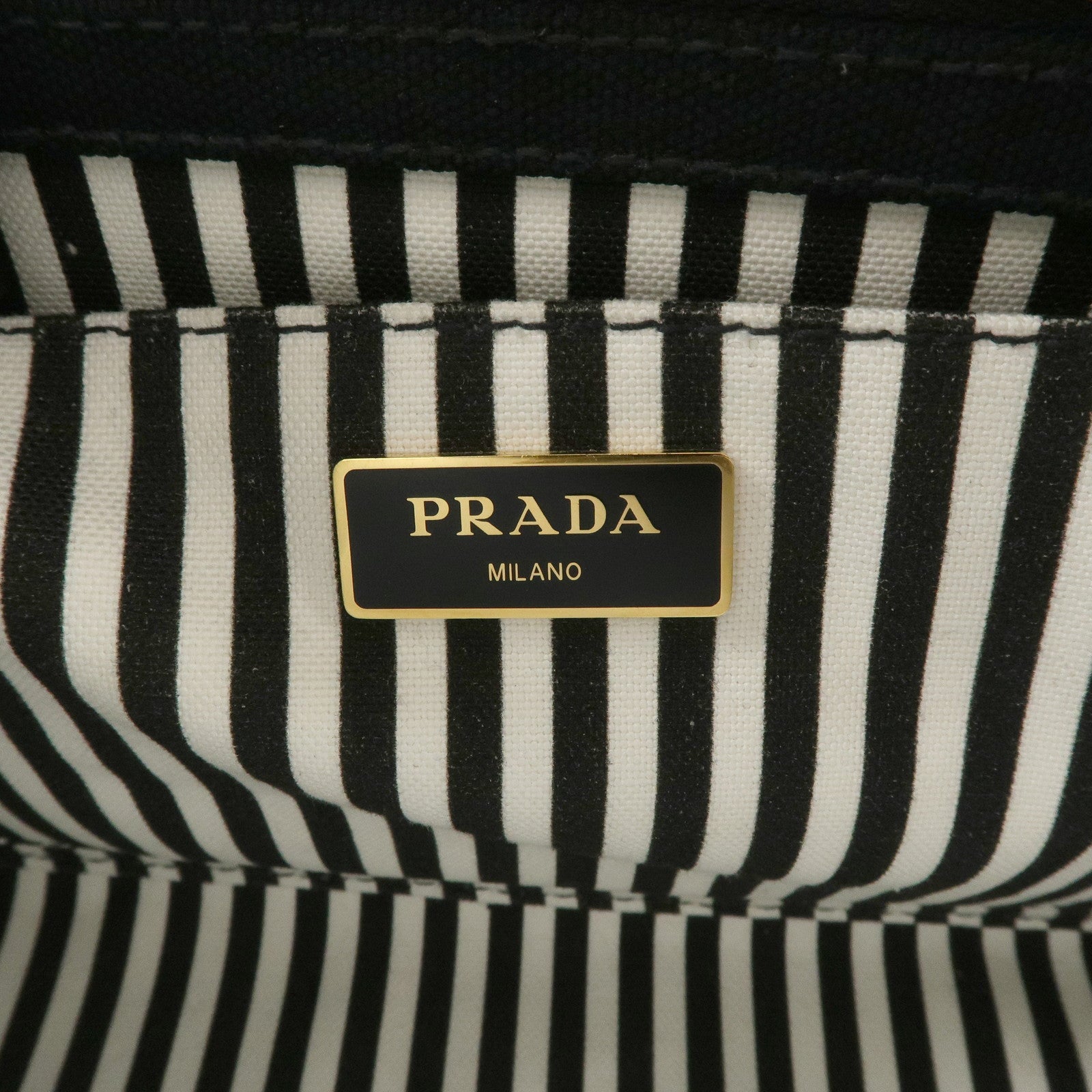 PRADA Canapa Mini Canvas 2Way Hand Bag Tote Bag Black 1BG439 Used