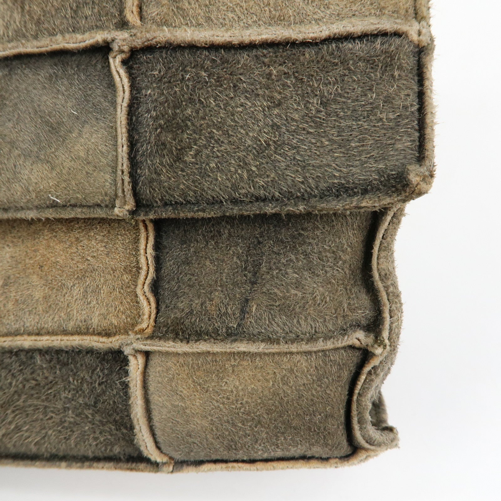 CHANEL Chanel 2.55 Suede Patchwork Chain Shoulder Bag Gray Brown