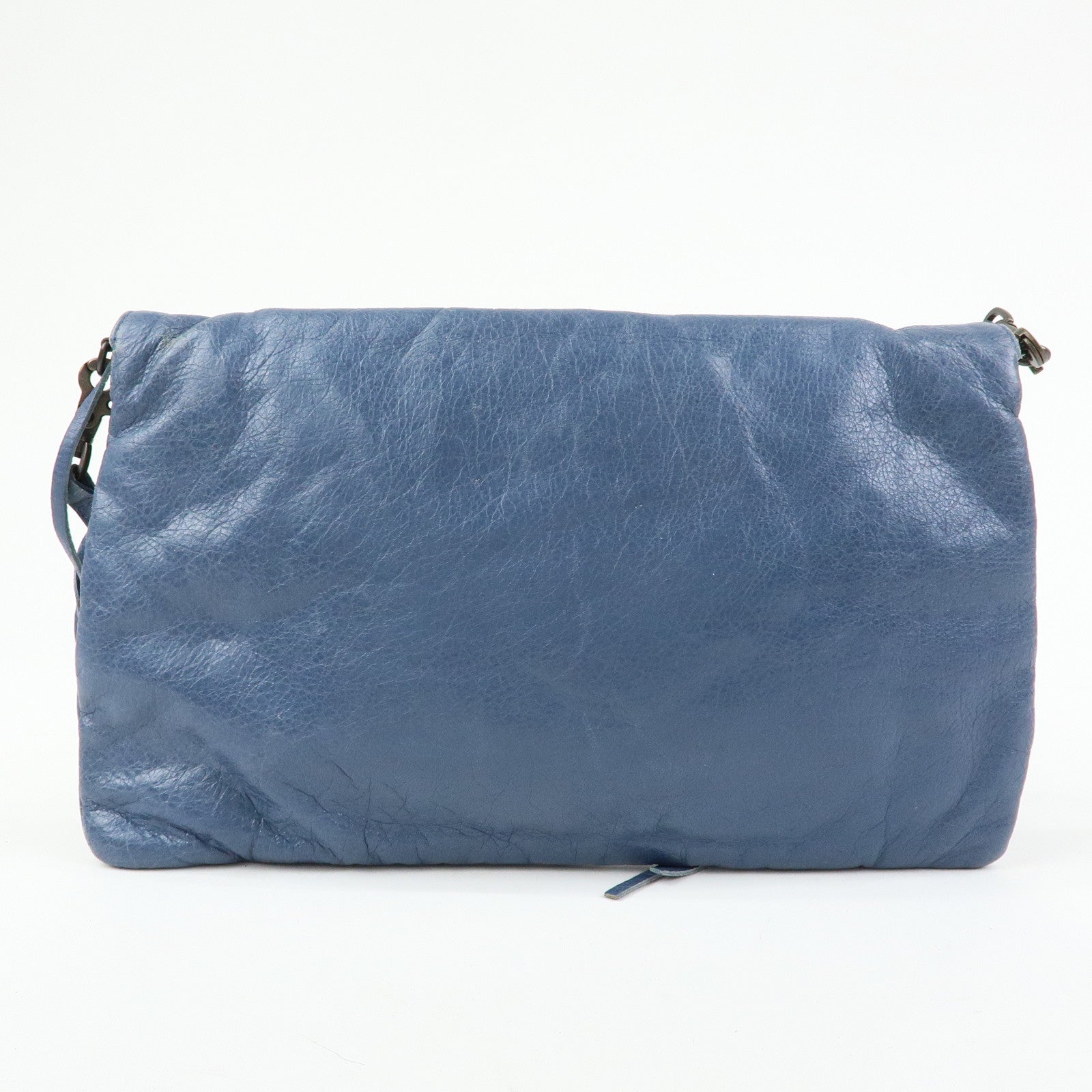 BALENCIAGA Classic Envelope Leather 2Way Shoulder Bag Blue 319376