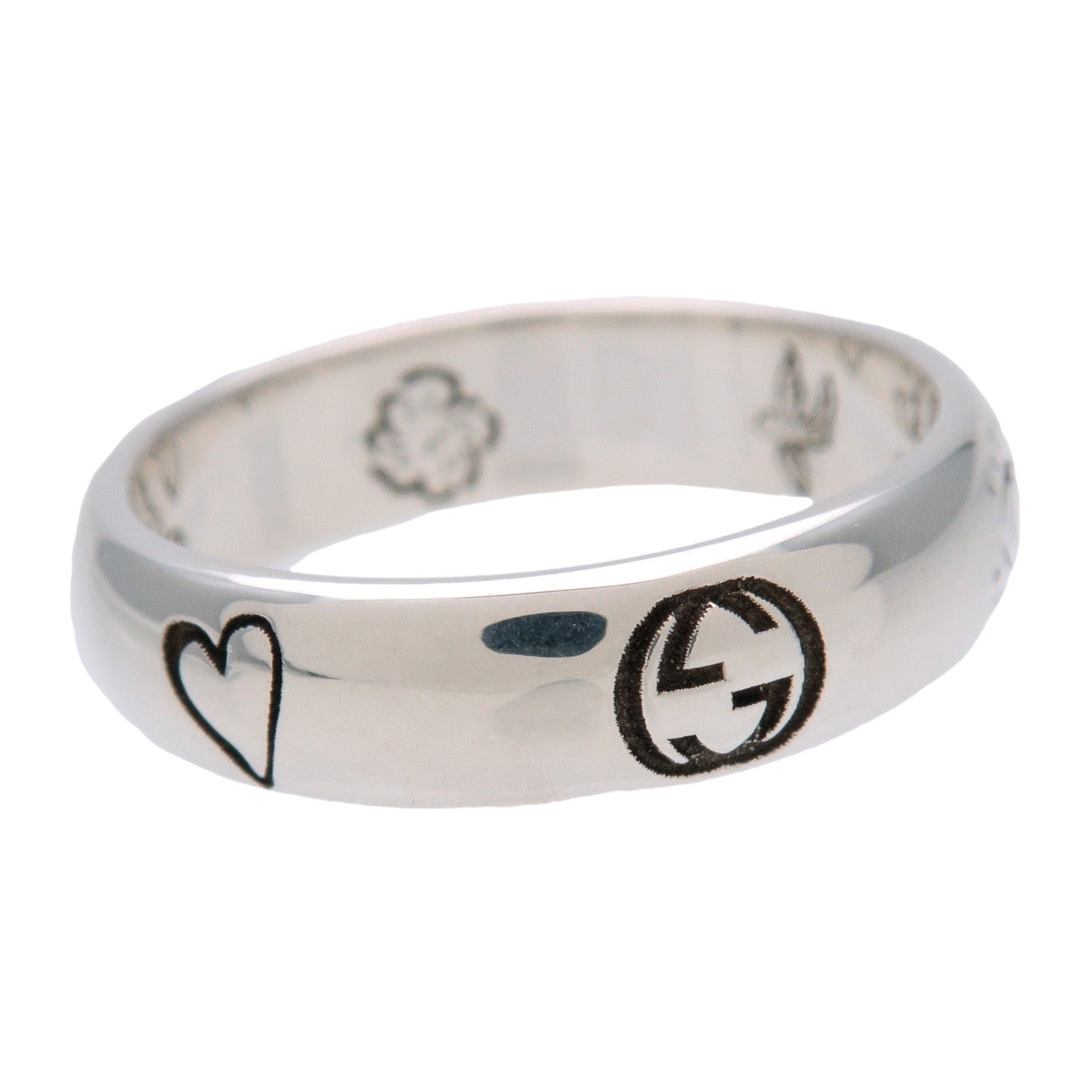 GUCCI Interlocking G BLIND FOR LOVE Ring SV925 Silver US6 455247