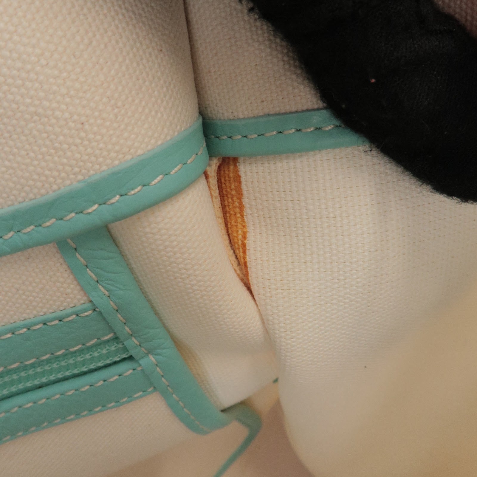 Tiffany & Co Jitney Canvas Leather 2Way Bag Tote Bag Natural Blue