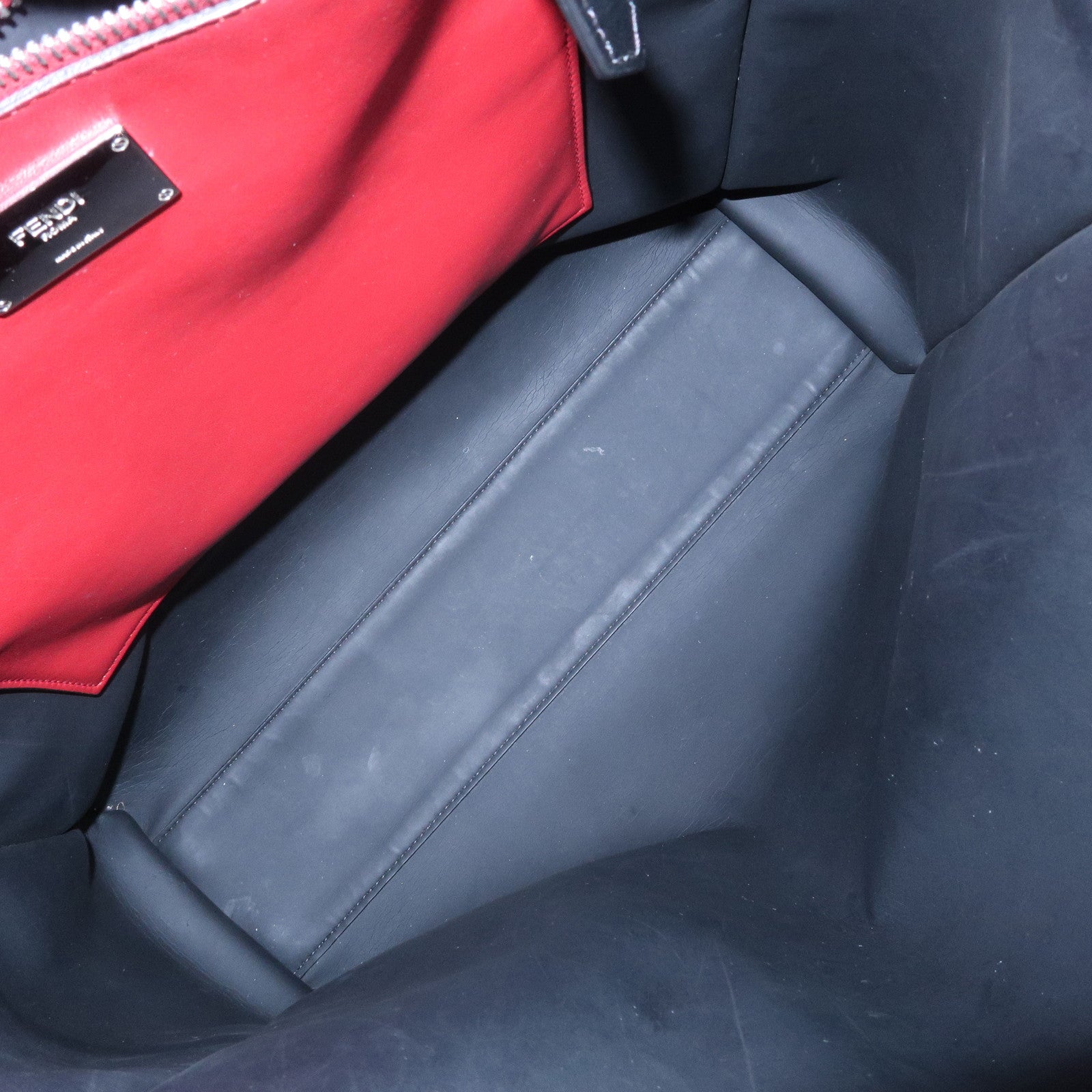 FENDI Peekaboo X-lite Fit Leather 2Way Bag Hand Bag Black Used