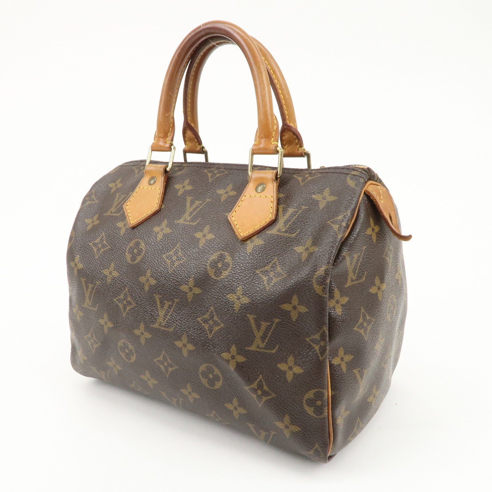 Louis Vuitton Monogram Speedy 25 Hand Bag Boston Bag Brown M41528 Used