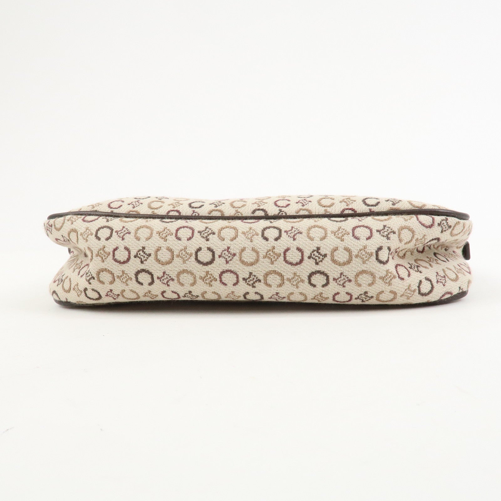 CELINE C Macadam Jacquard Leather Hand Shoulder Bag Beige Brown