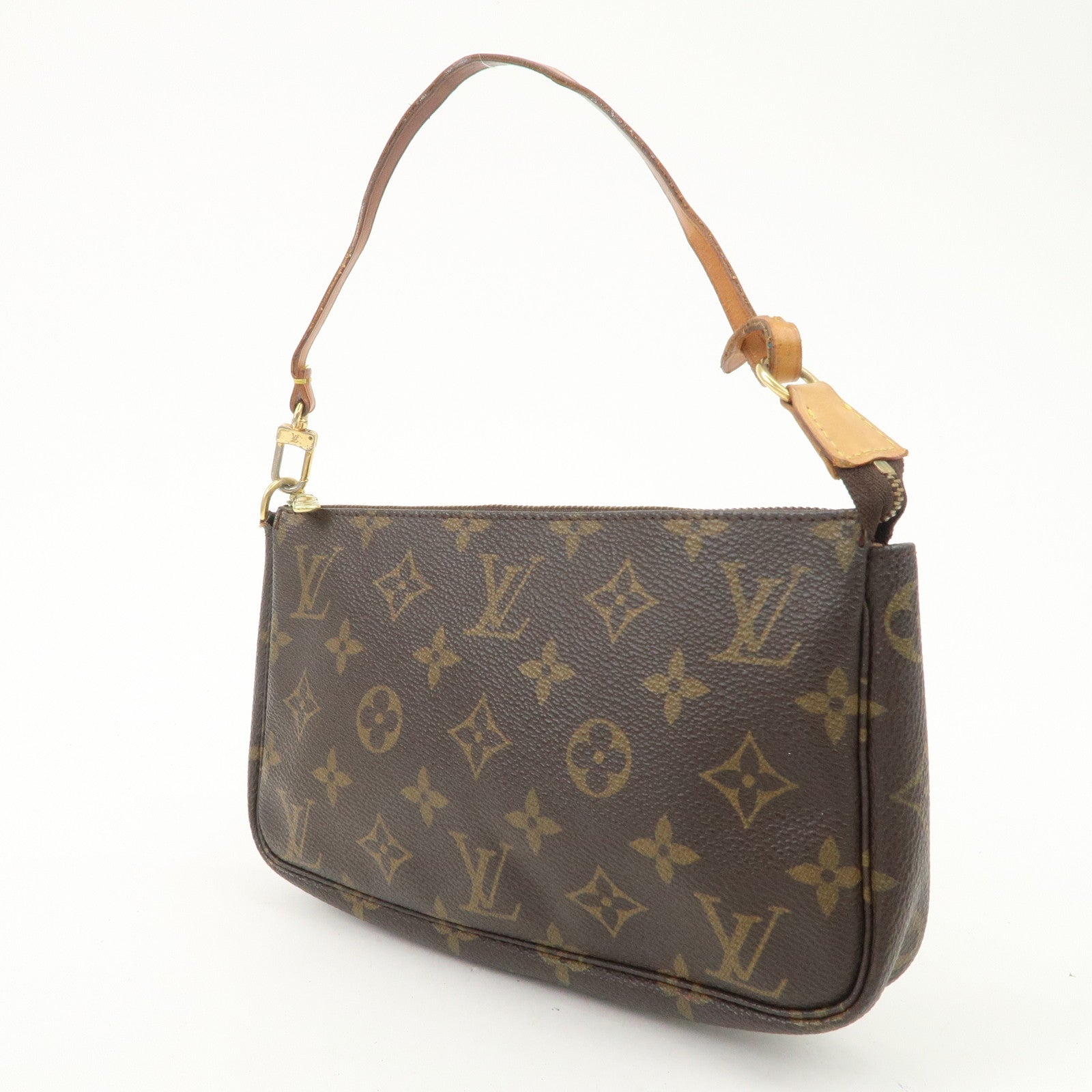 Louis Vuitton Monogram Pochette Accessoires Hand Bag Brown M51980 Used