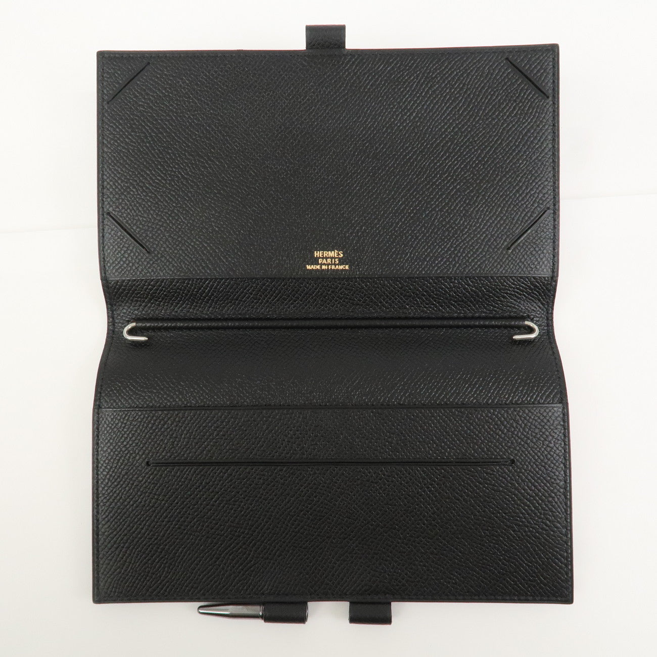 HERMES Epsom Leather Vision Agenda Planner Cover □B Stamped Black