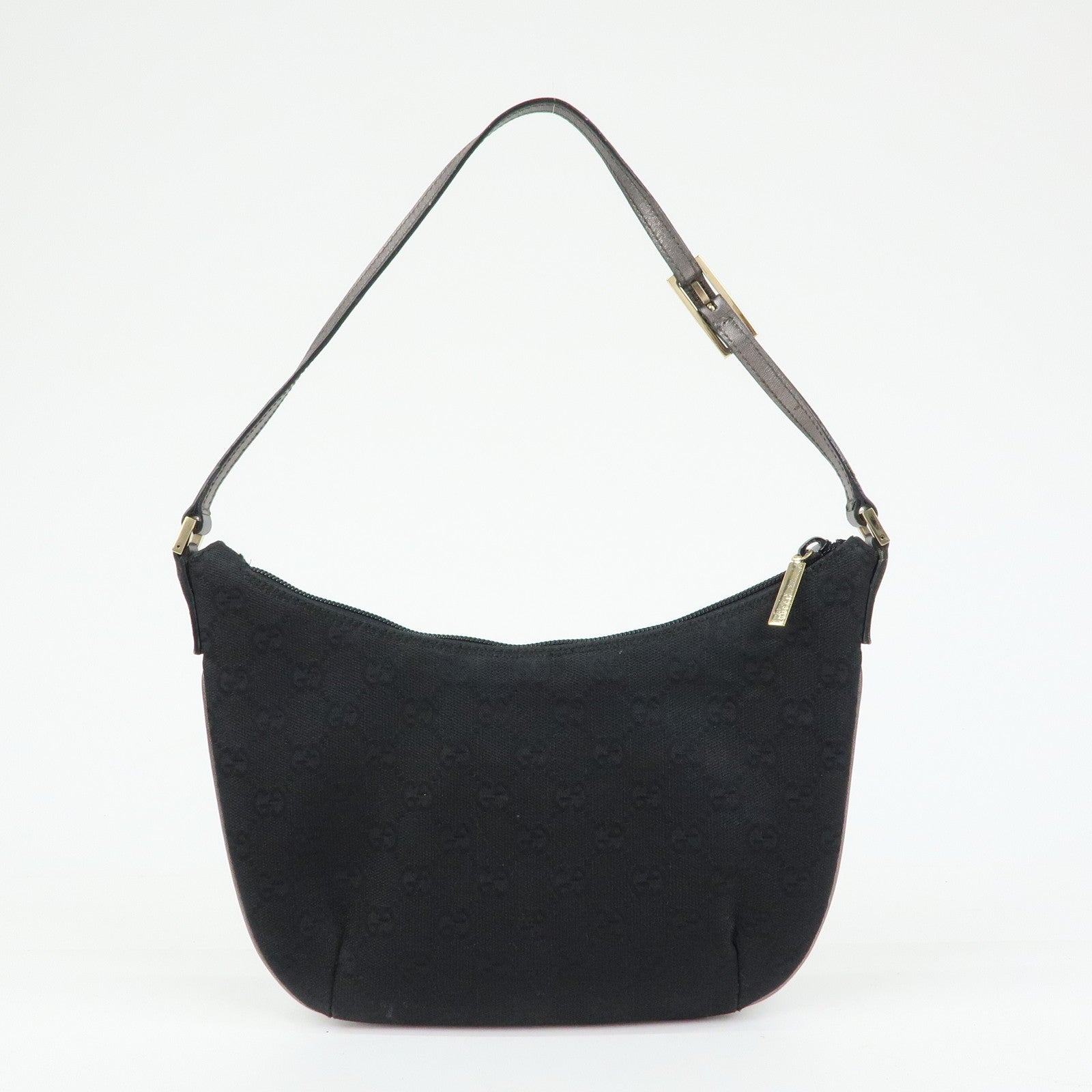 GUCCI GG Canvas Leather Shoulder Bag Hand Bag Black 005.0813