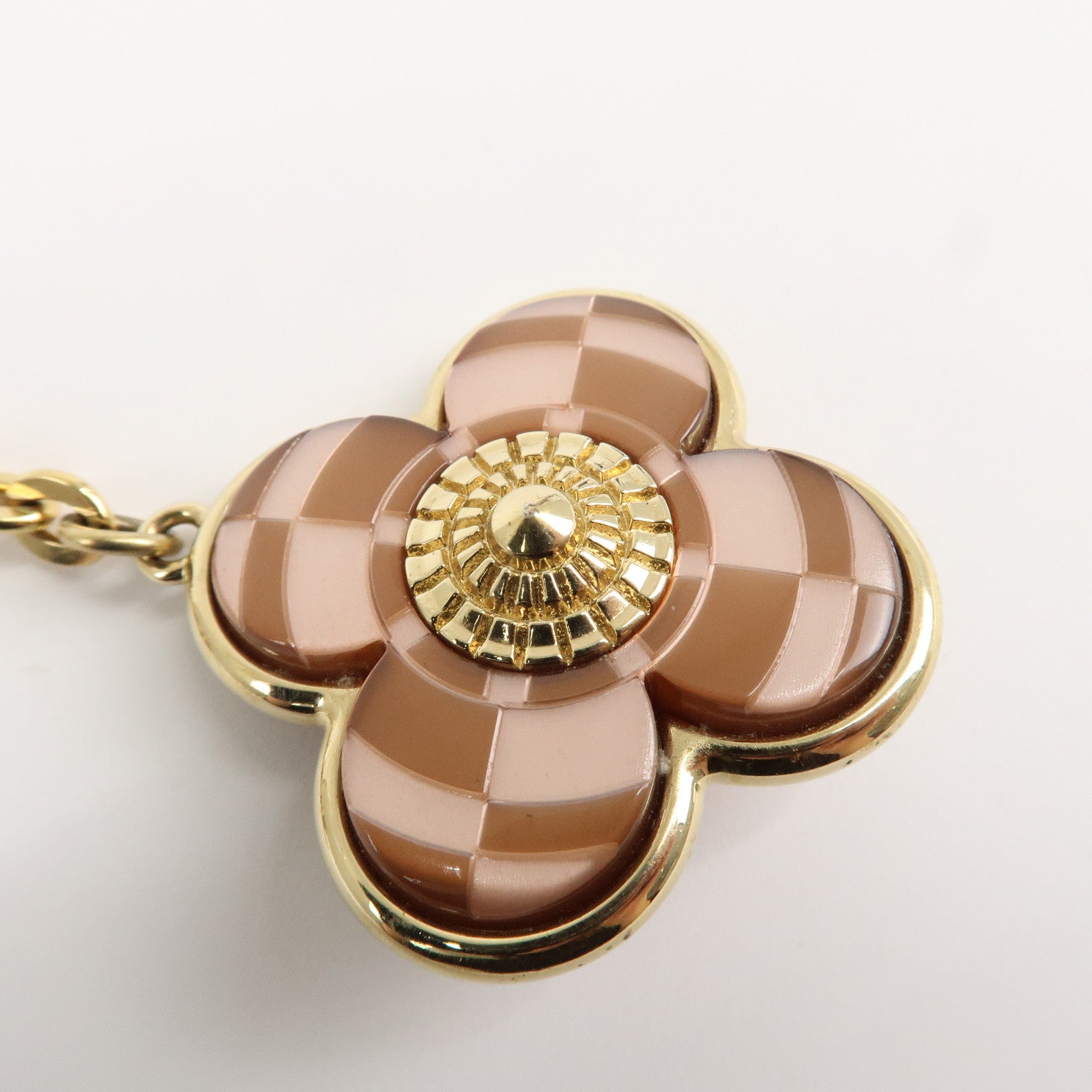 Louis Vuitton Bijou Sac Mosaic Bag Charm Flower Gold Pink M66882 Used