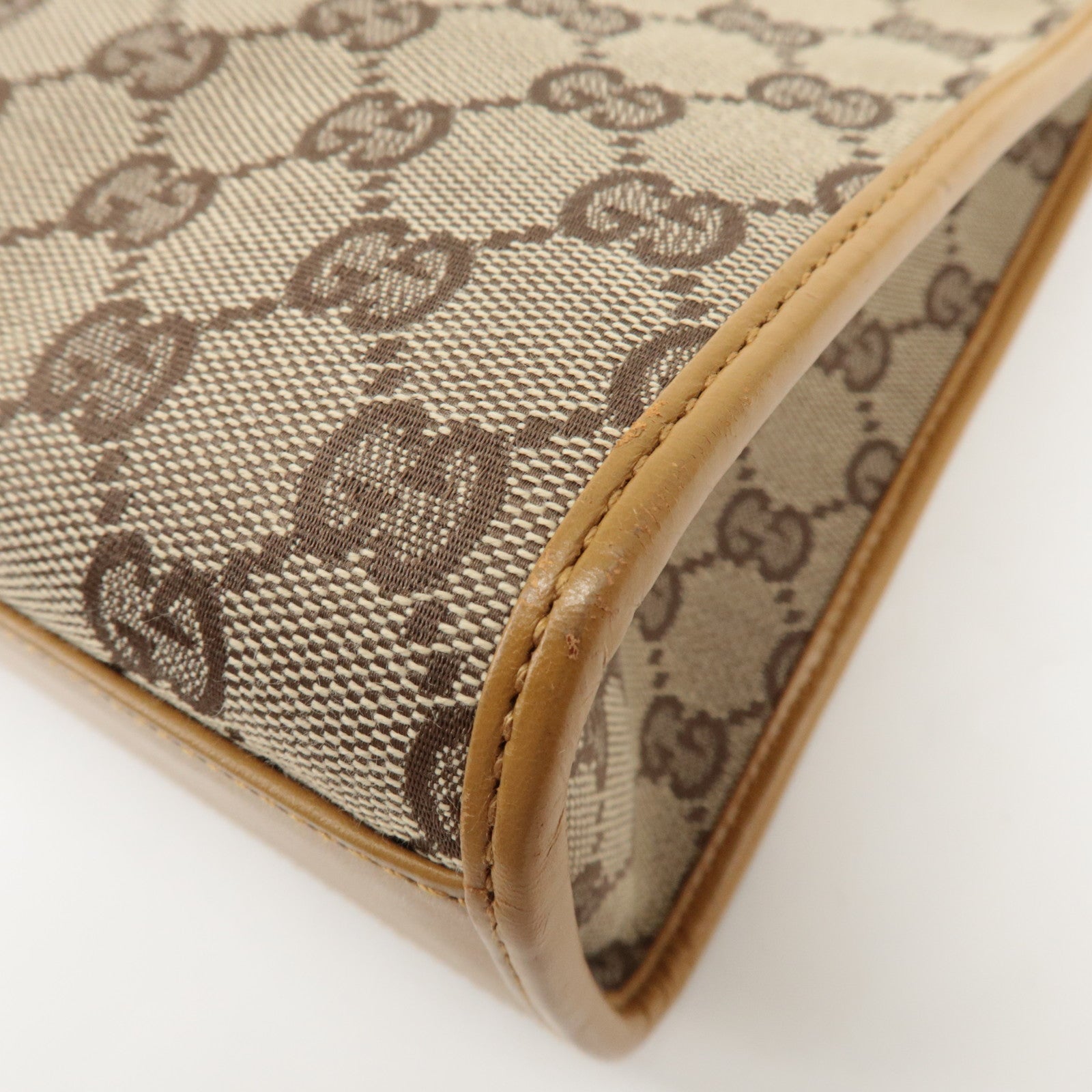 GUCCI Jackie Leather Shoulder Bag Tote Bag Beige 002.1073 Used