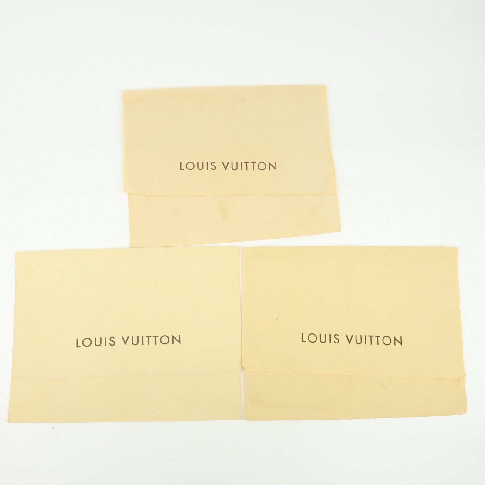Louis Vuitton Set of 10 Dust Bag Storage Bag Flap Style Beige
