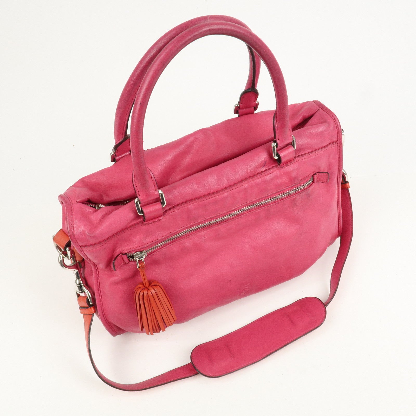 LOEWE Seville Anagram Nappa Leather 2Way Shoulder Hand Bag Pink