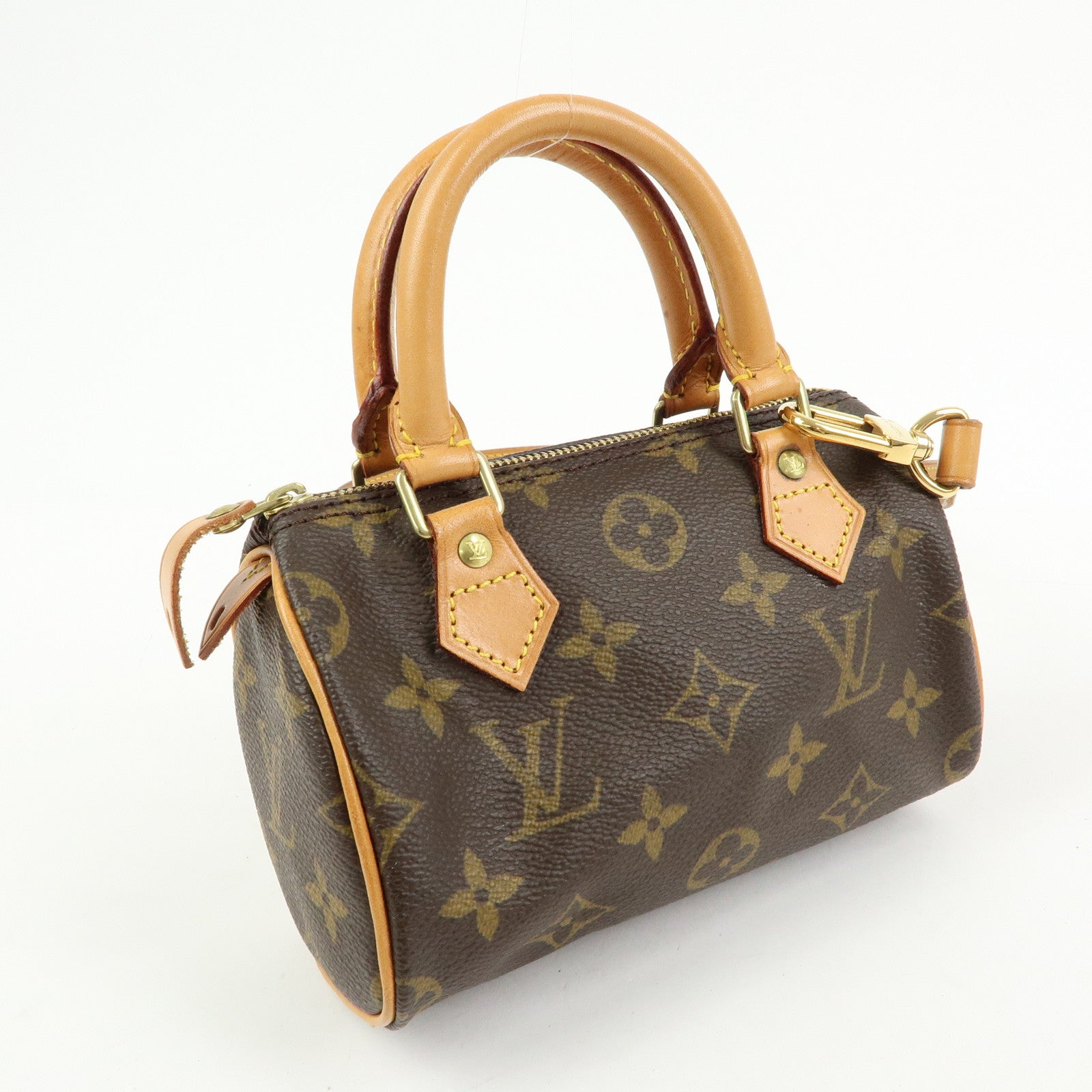 Louis Vuitton Monogram Mini Speedy Hand Bag & Strap Brown M41534
