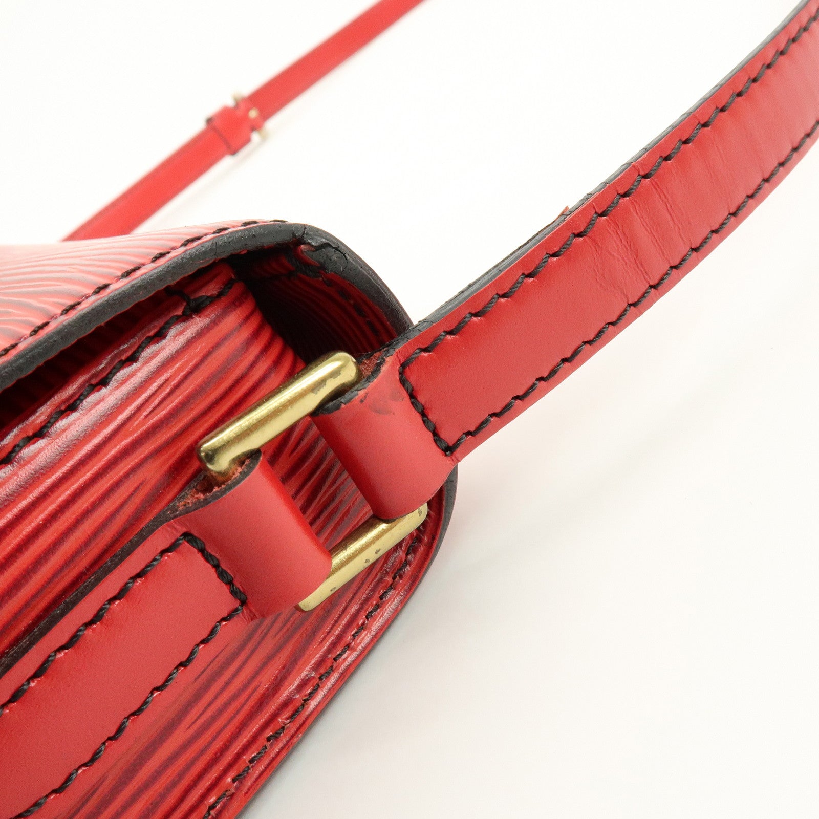 Louis Vuitton Epi Leather Mini Saint Cloud Shoulder Bag Red M52217