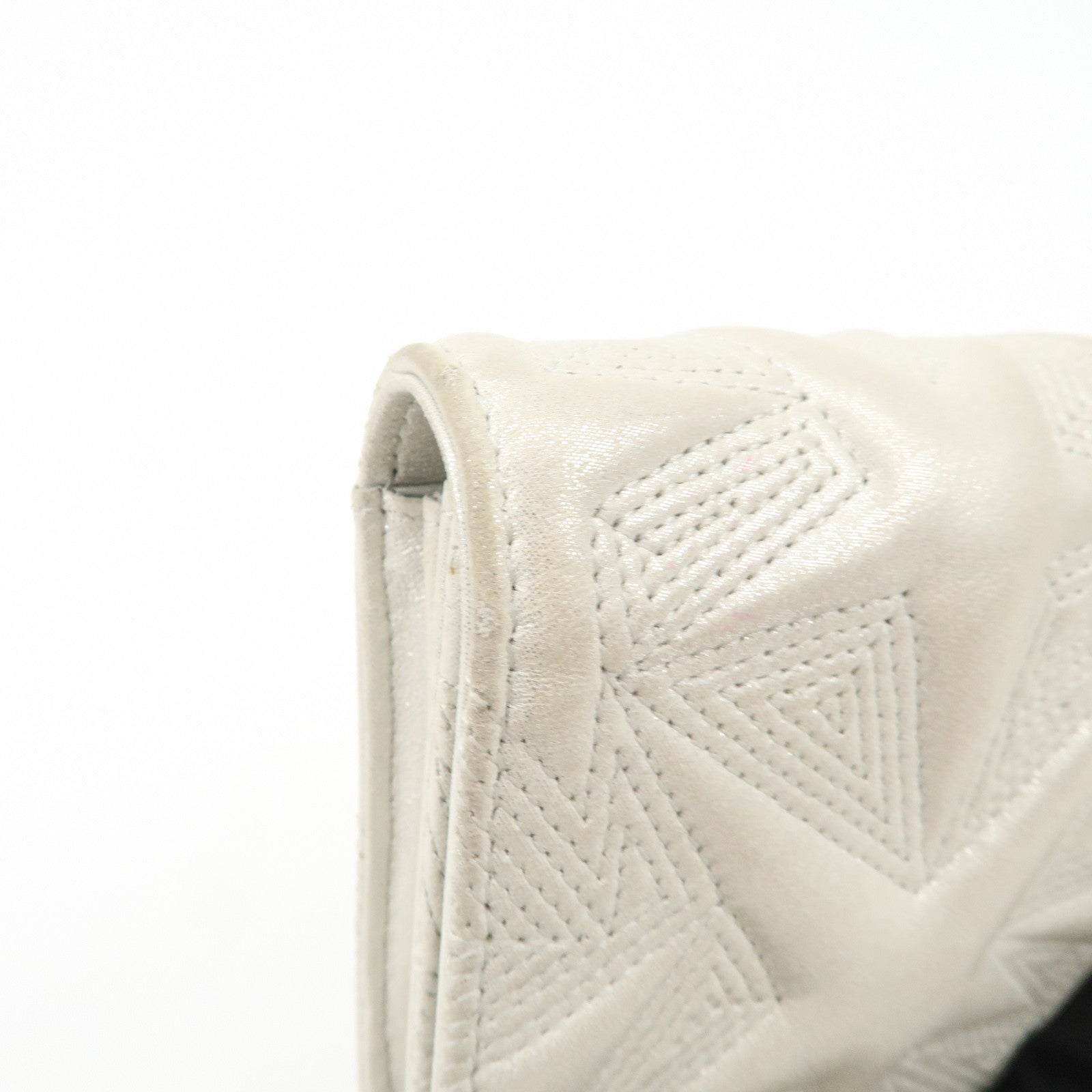 CHANEL Lamb Skin Star Embossed Flap Long Wallet 2017 Limited A70097