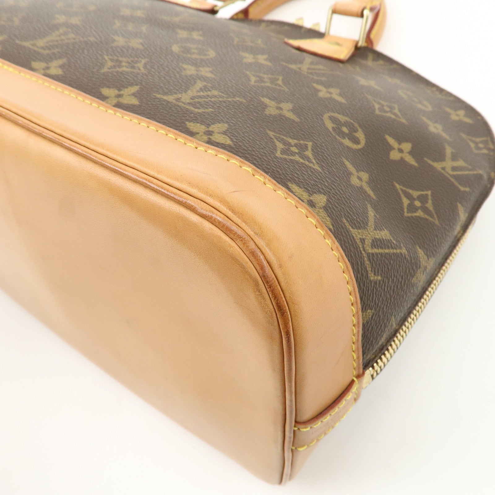 Louis Vuitton Monogram Canvas Alma Hand Bag Brown M51130 Used