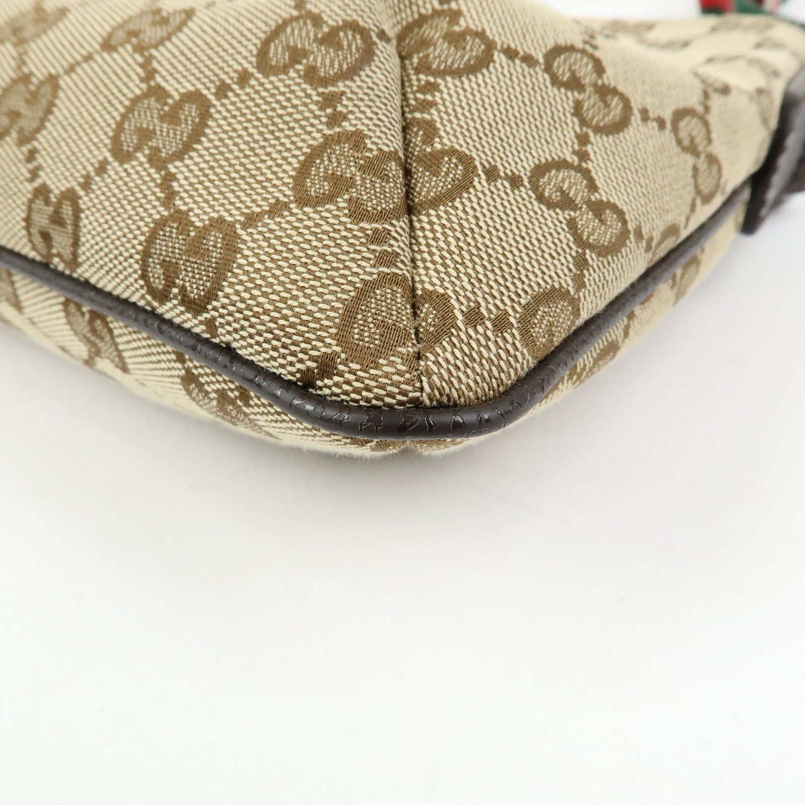 GUCCI Sherry GG Canvas Leather Shoulder Crossbody Bag Beige 189749