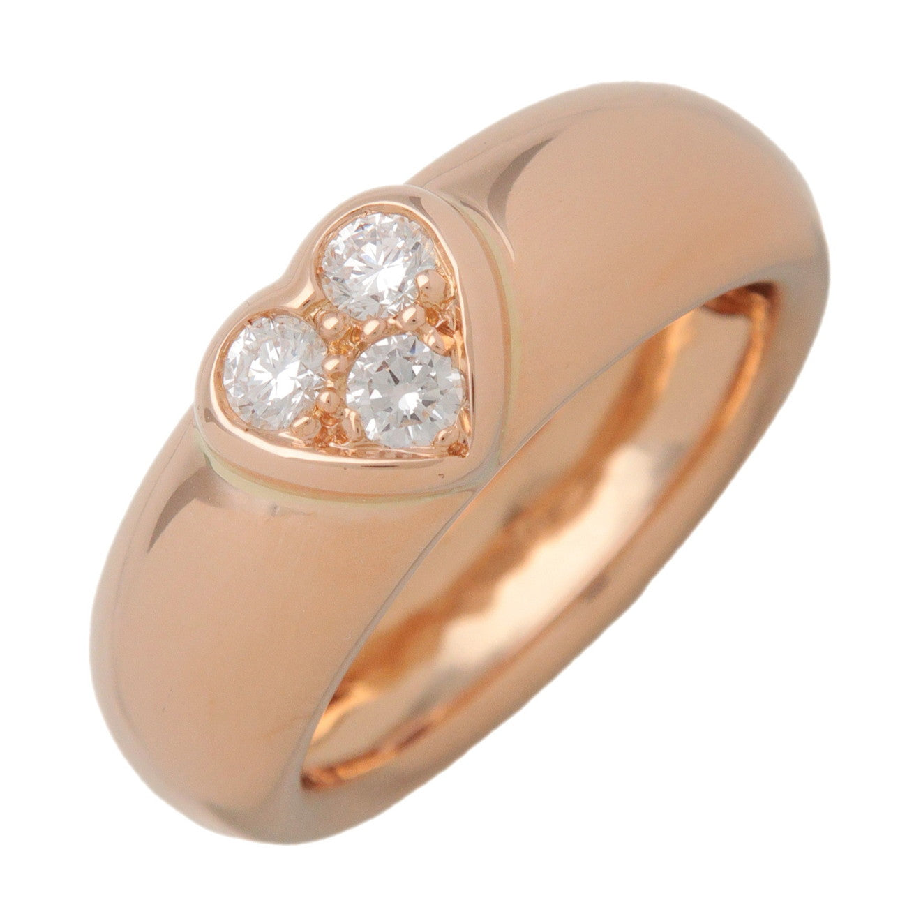 Tiffany & Co Friendship 3P Diamond Heart Ring K18 750YG US5.25
