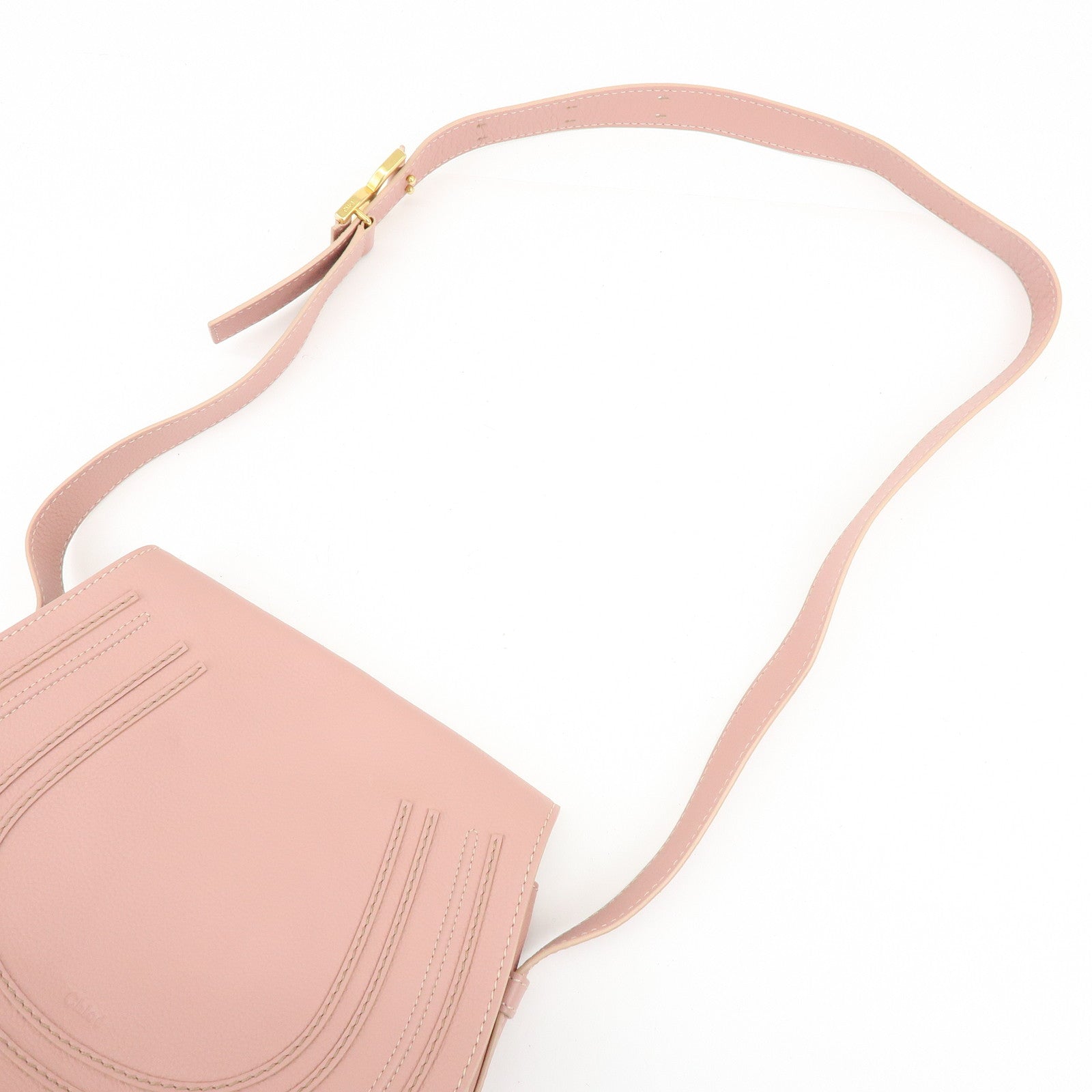Chloe Marcie Leather Shoulder Bag Crossbody Bag Pink