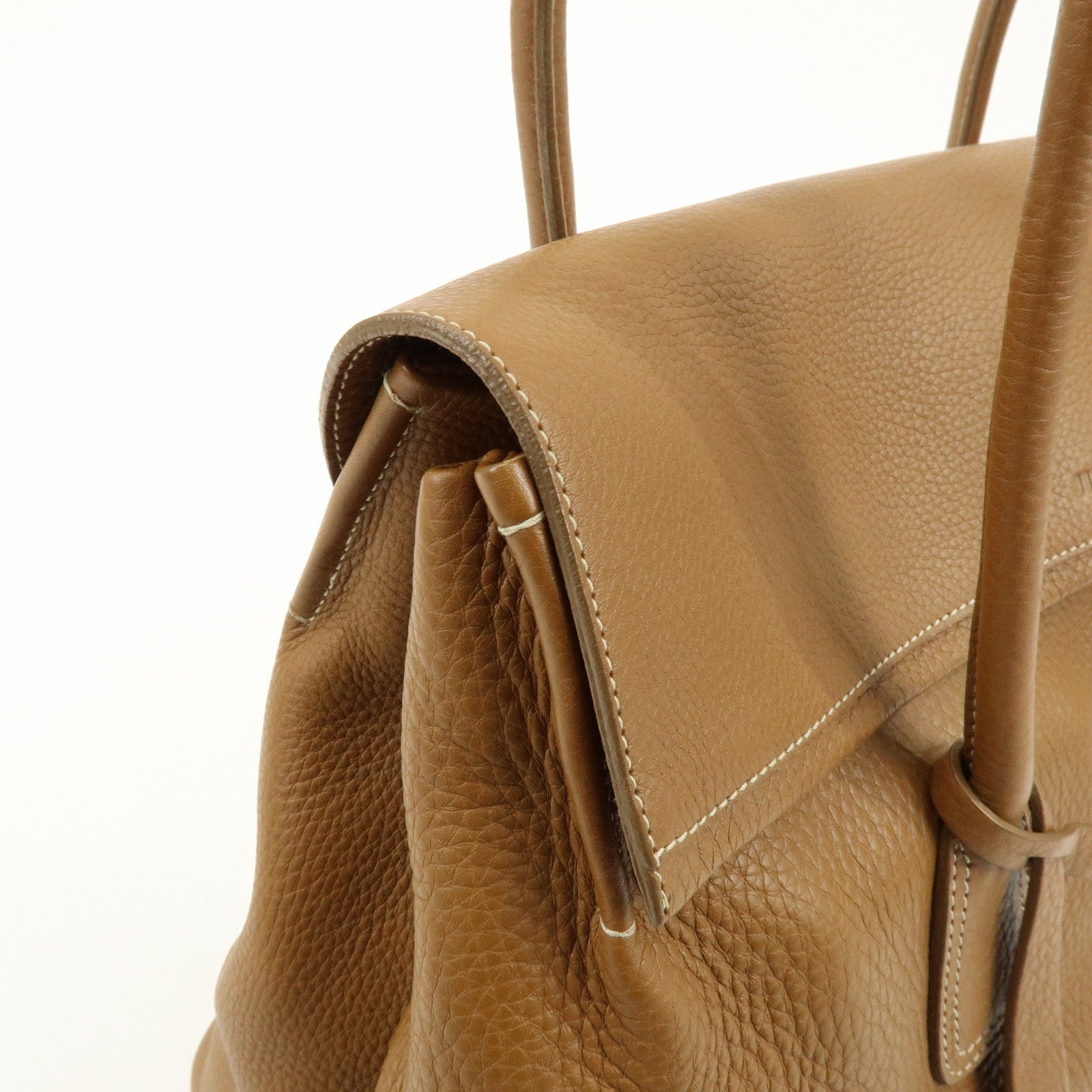 JIL SANDER Logo Leather Tote Bag Shoulder Bag Camel
