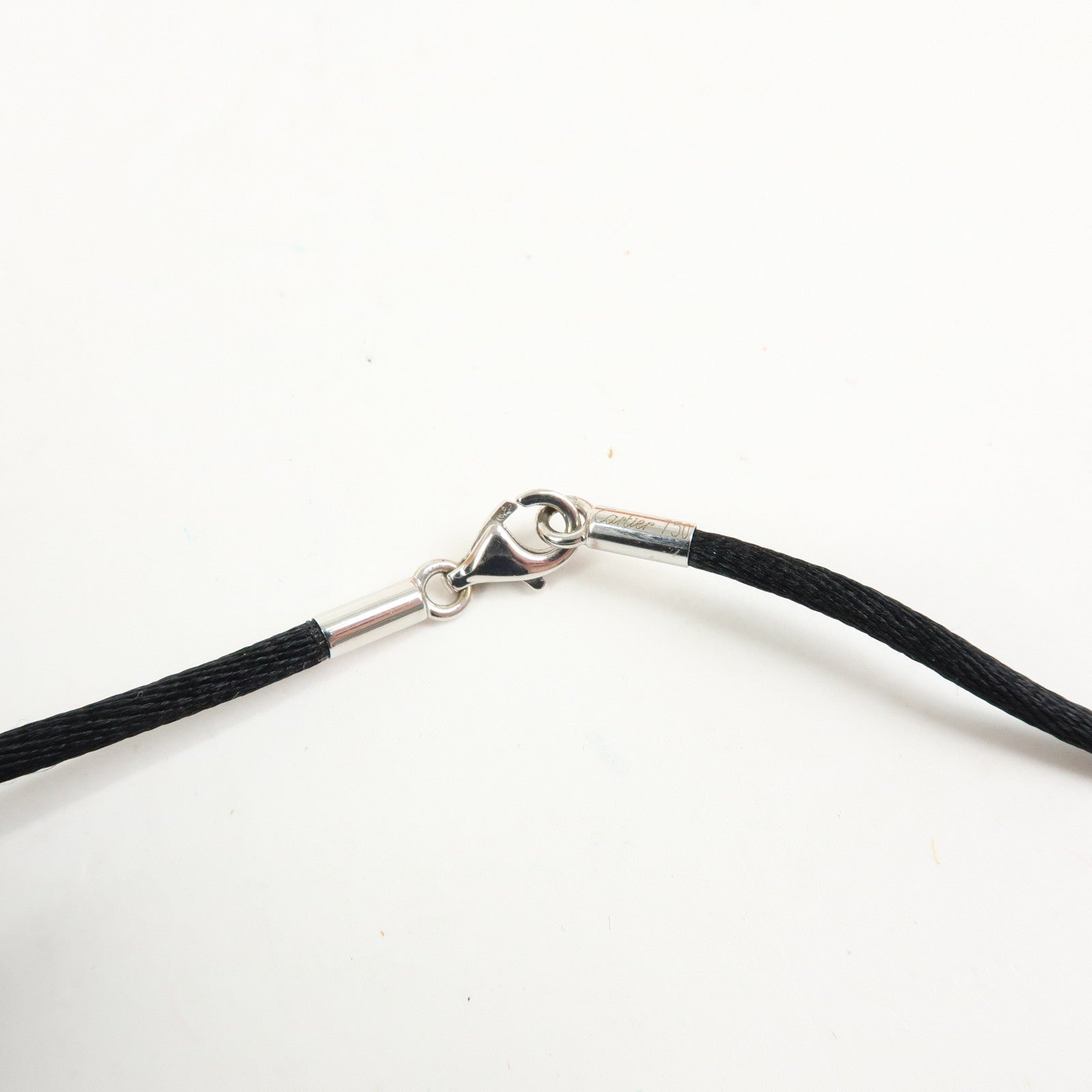 Cartier C Heart Metal Code Pendant Necklace Silver Black